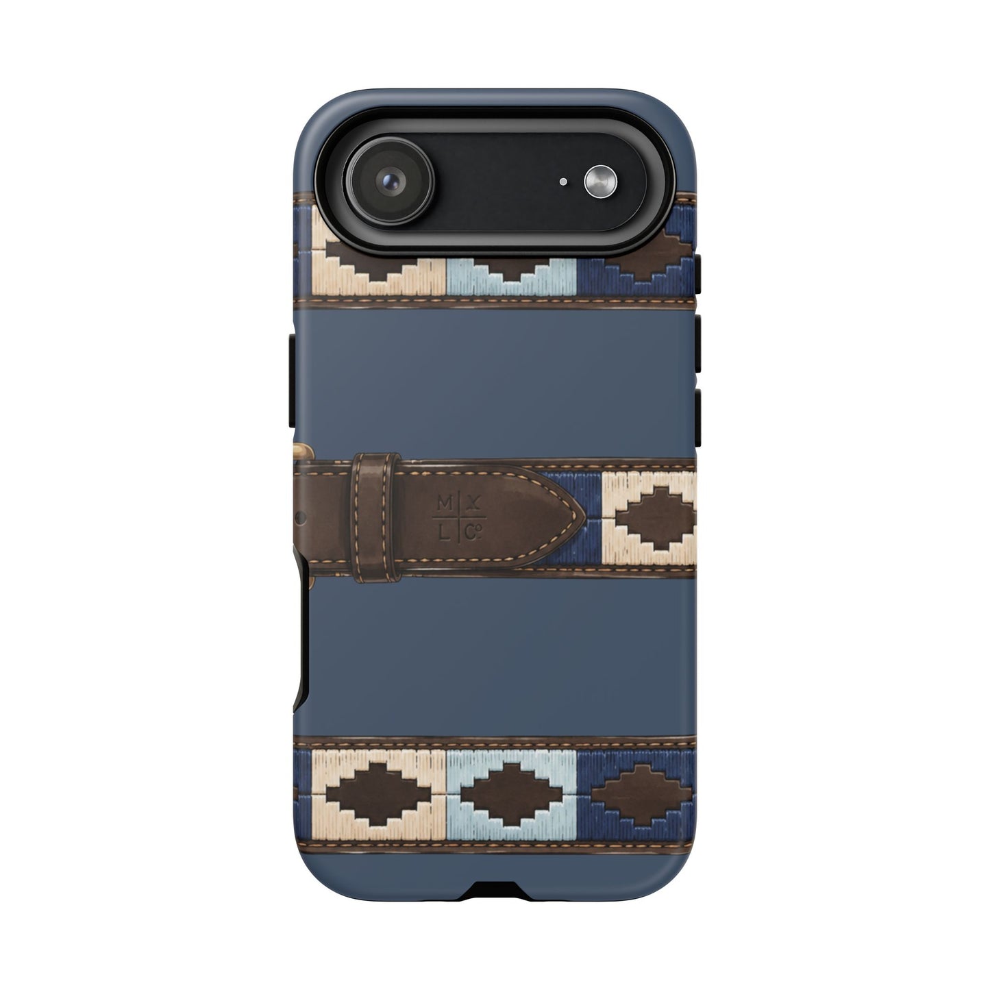 Country Belt Pattern Tough Phone Case in Deep Navy Matte