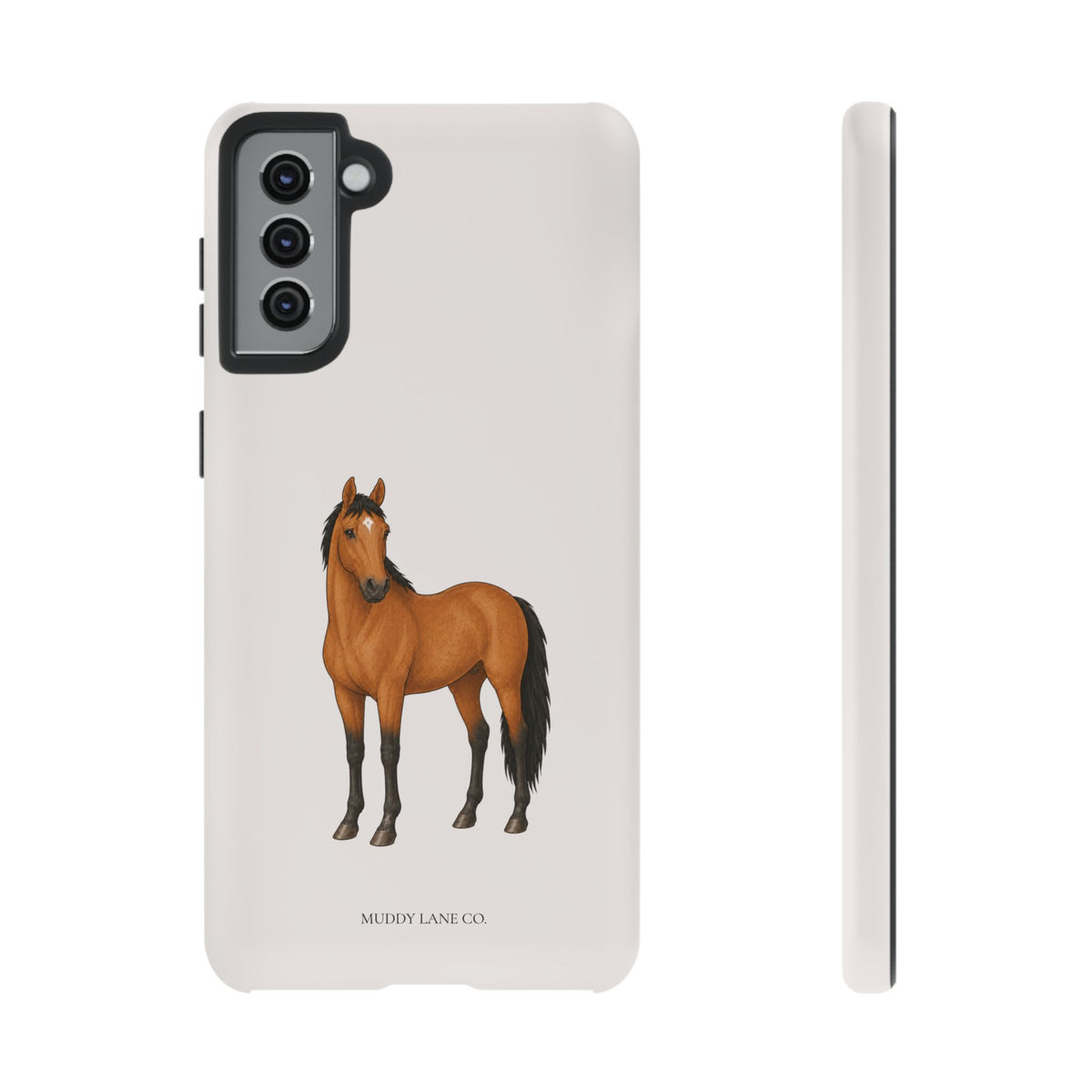 Chestnut Horse Tough Phone Case in Warm Cream Matte