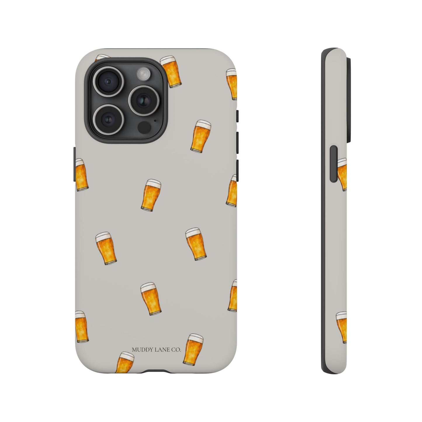 Pint Pattern Tough Phone Case in Soft Grey Matte