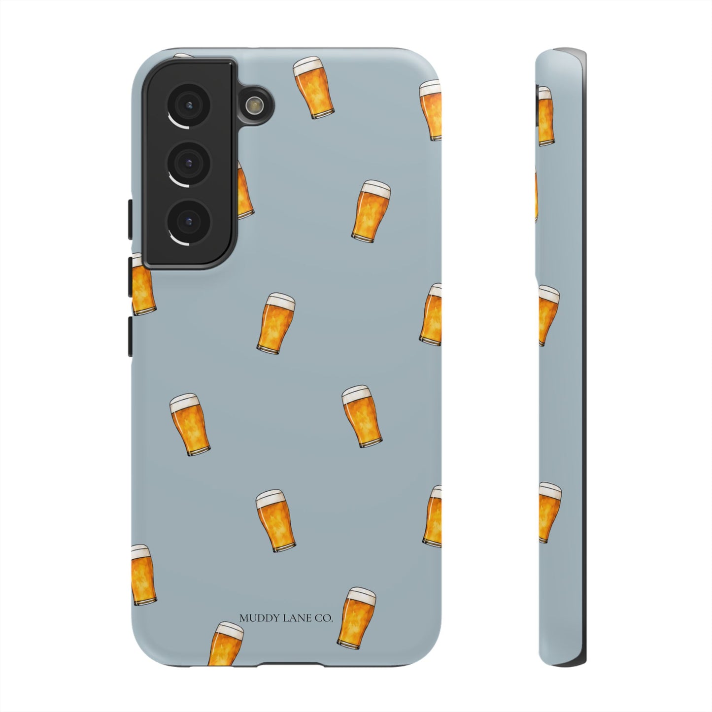 Pint Pattern Tough Phone Case in Dusty Blue Matte