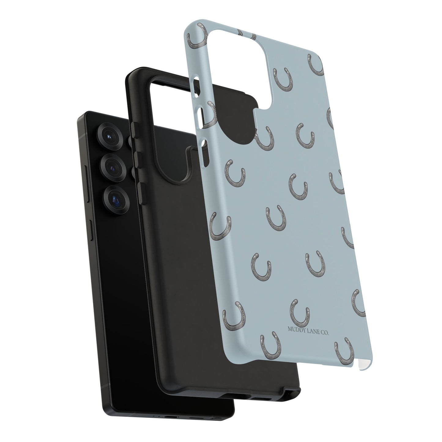 Horseshoe Pattern Tough Phone Case in Dusty Blue Matte