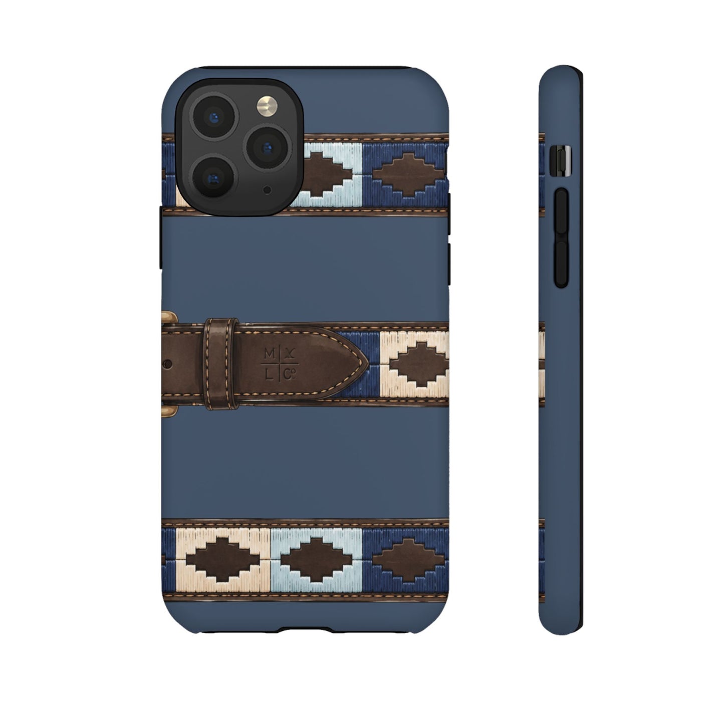 Country Belt Pattern Tough Phone Case in Deep Navy Matte