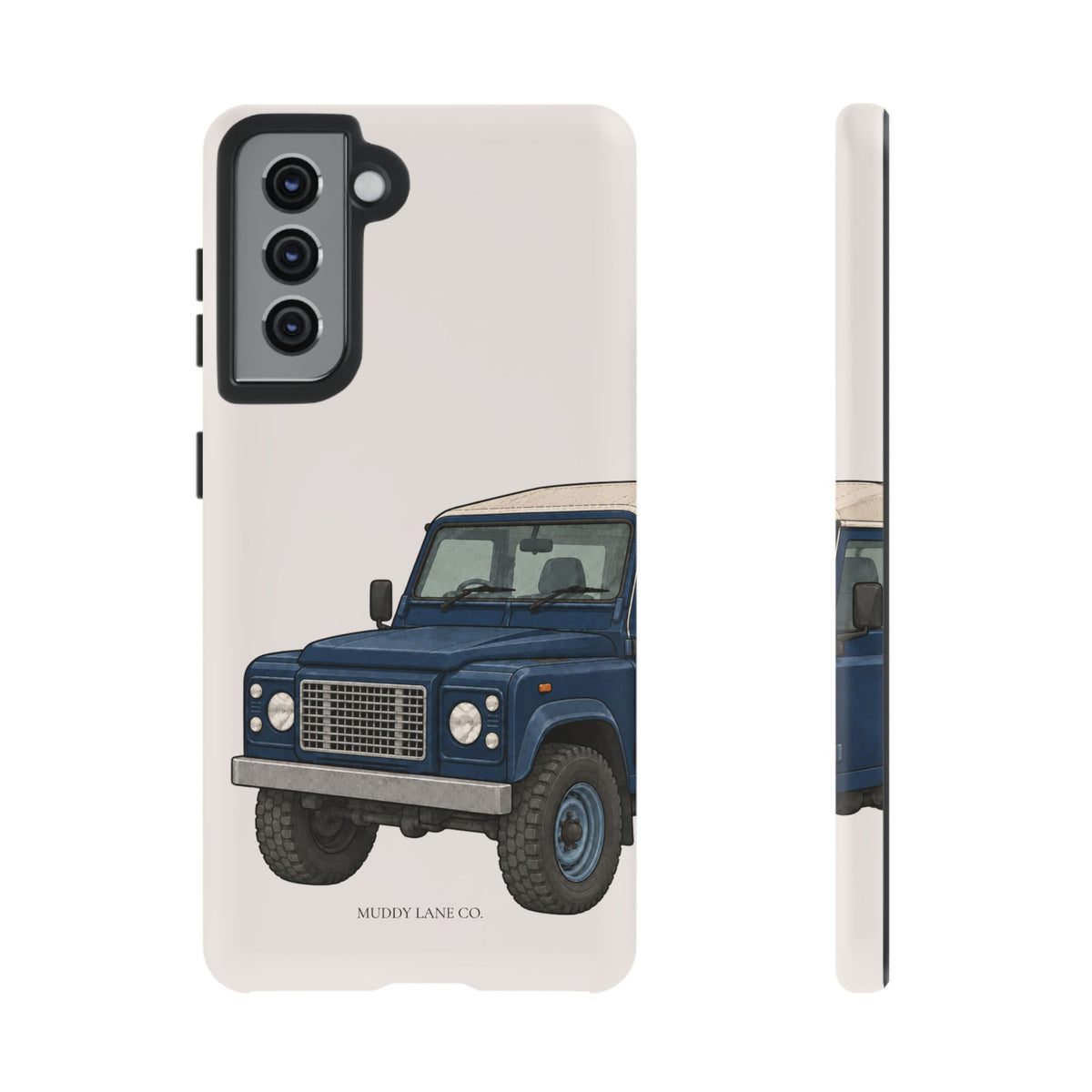 Blue Classic 4x4 Close-Up Tough Phone Case in Warm Cream Matte