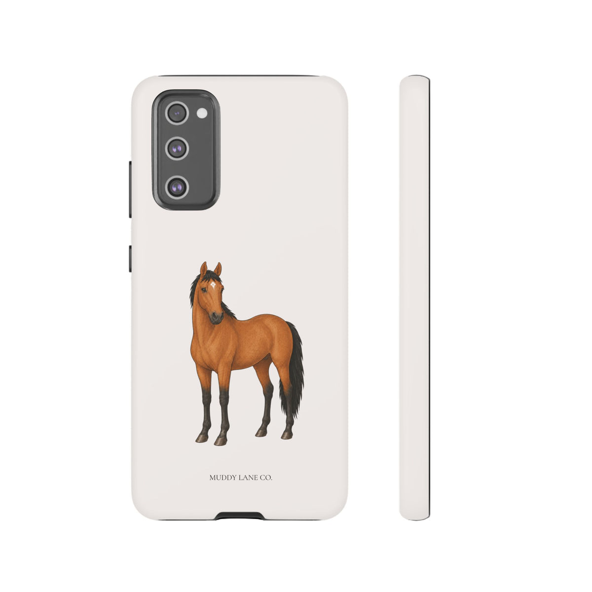 Chestnut Horse Tough Phone Case in Warm Cream Matte