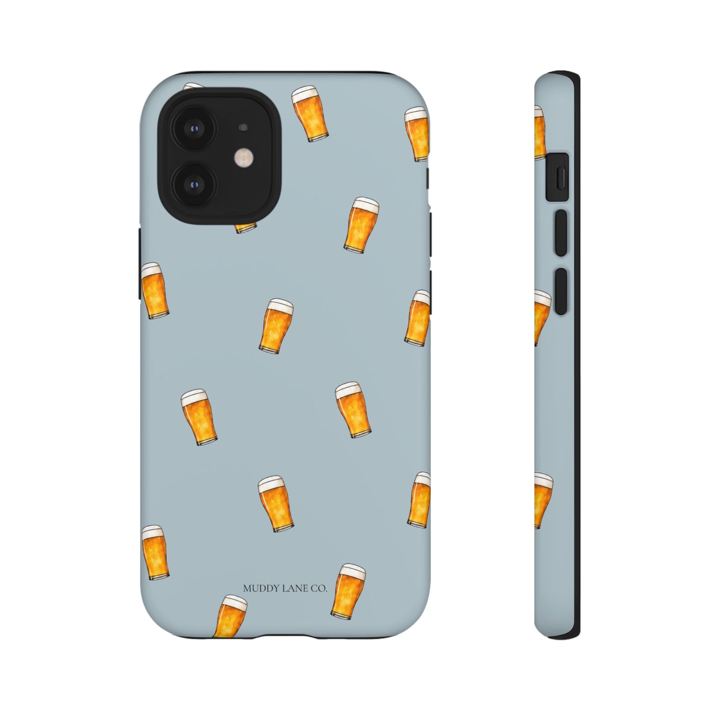 Pint Pattern Tough Phone Case in Dusty Blue Matte