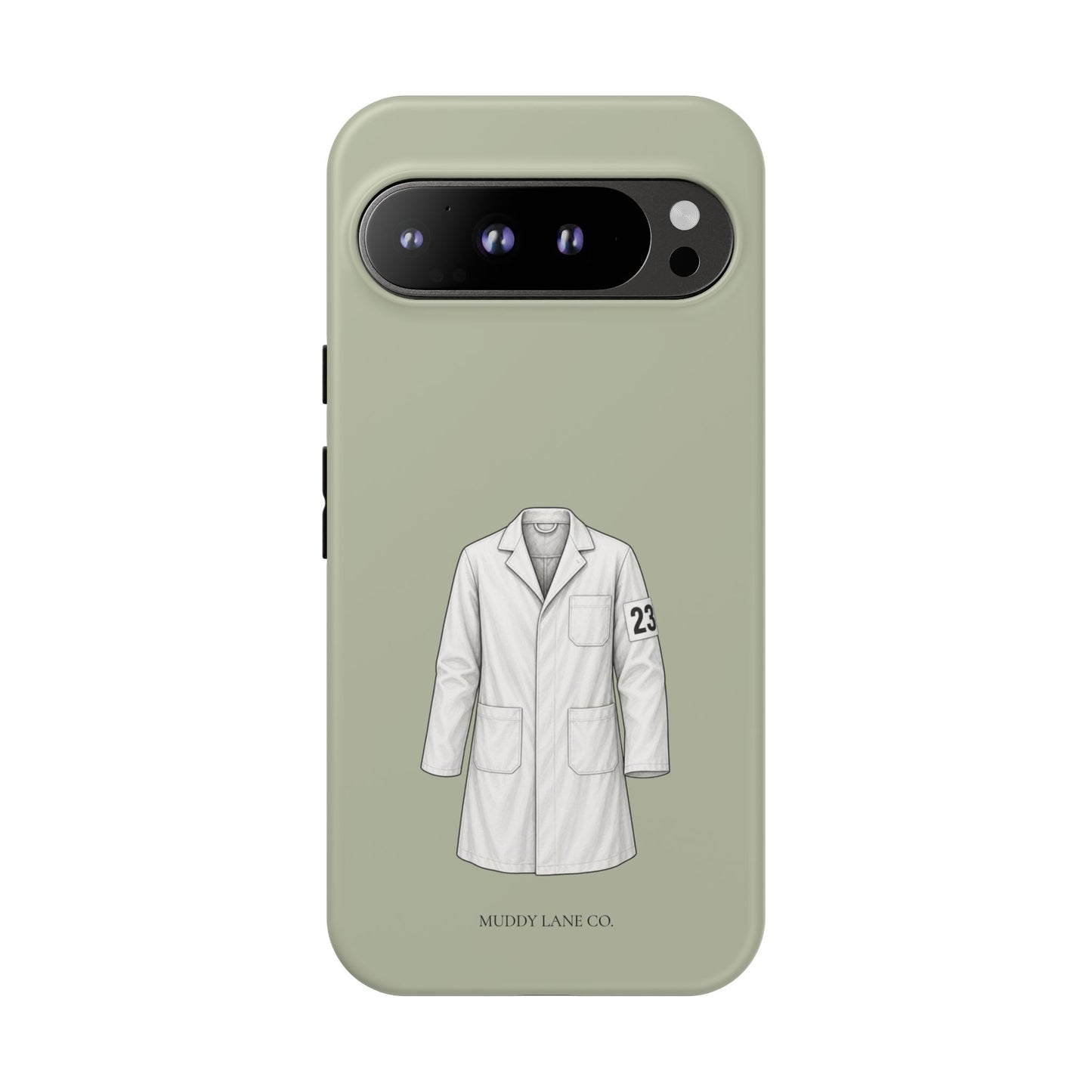 Showing Coat Tough Phone Case in Light Sage Matte