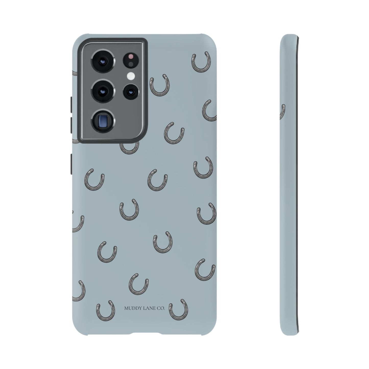 Horseshoe Pattern Tough Phone Case in Dusty Blue Matte