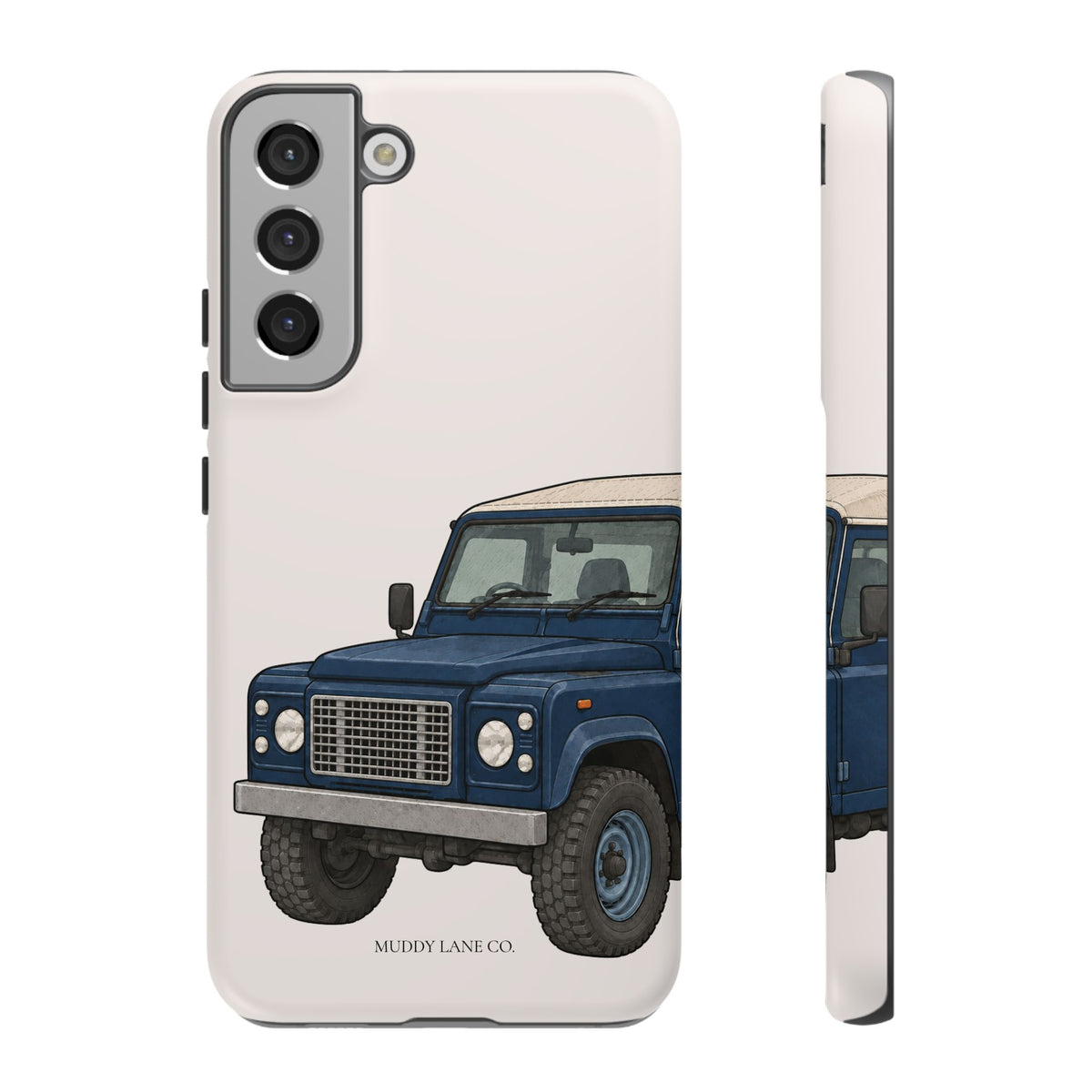 Blue Classic 4x4 Close-Up Tough Phone Case in Warm Cream Matte