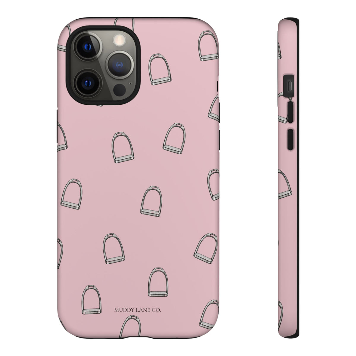 Stirrup Pattern Tough Phone Case in Soft Rosette Pink Matte