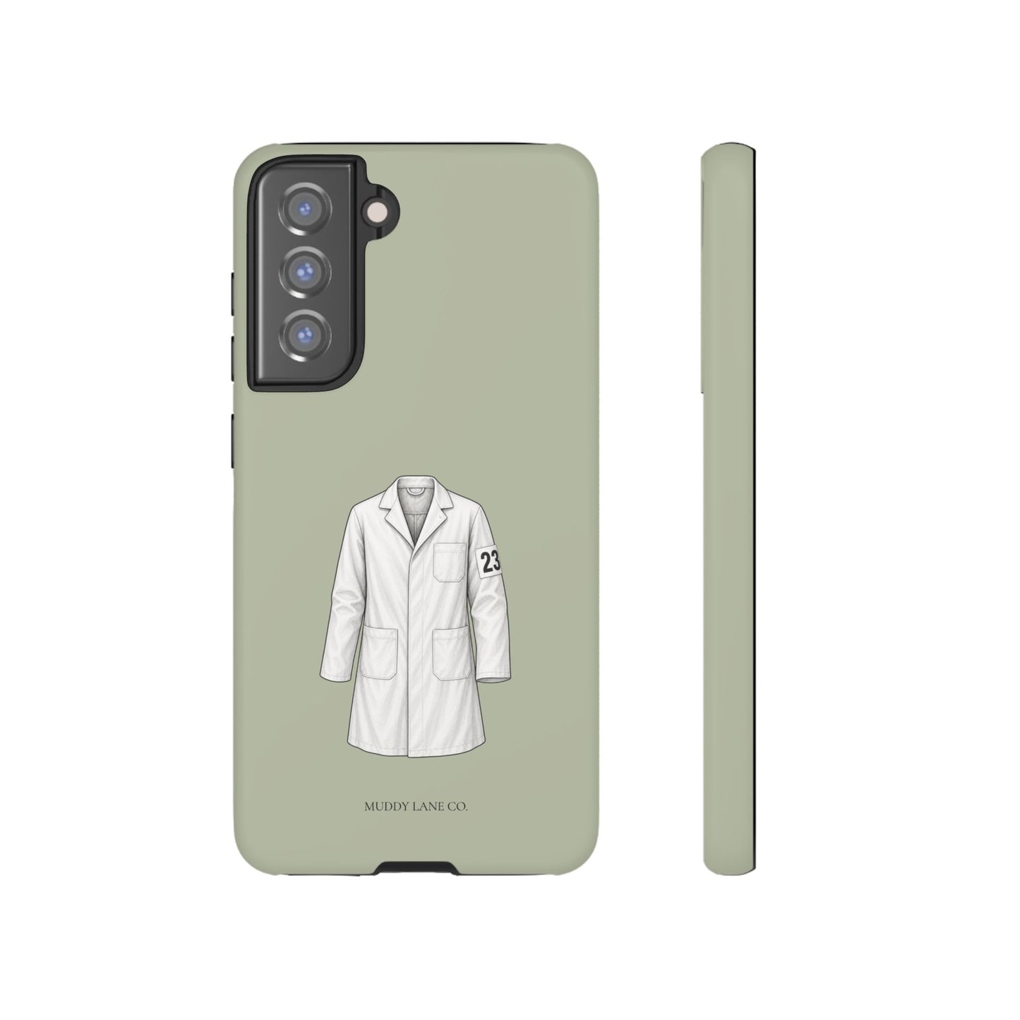 Showing Coat Tough Phone Case in Light Sage Matte