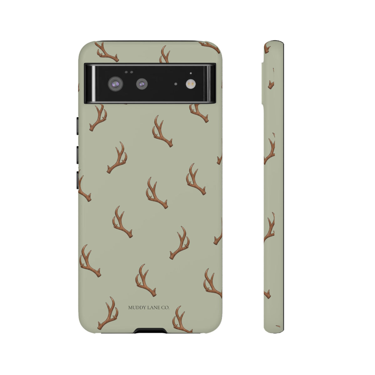 Antler Pattern Tough Phone Case in Light Sage Matte