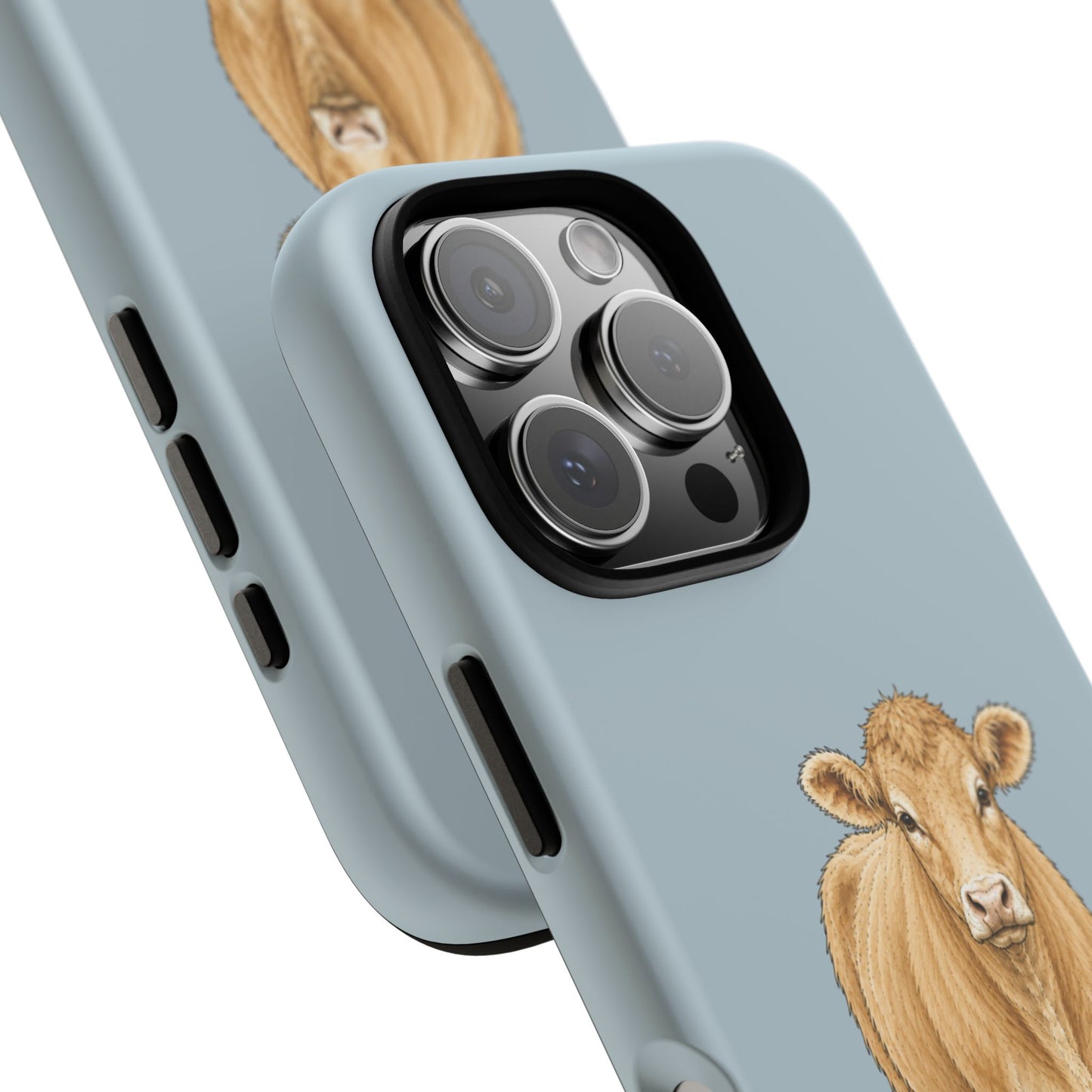 Farm Cow Tough Phone Case in Dusty Blue Matte