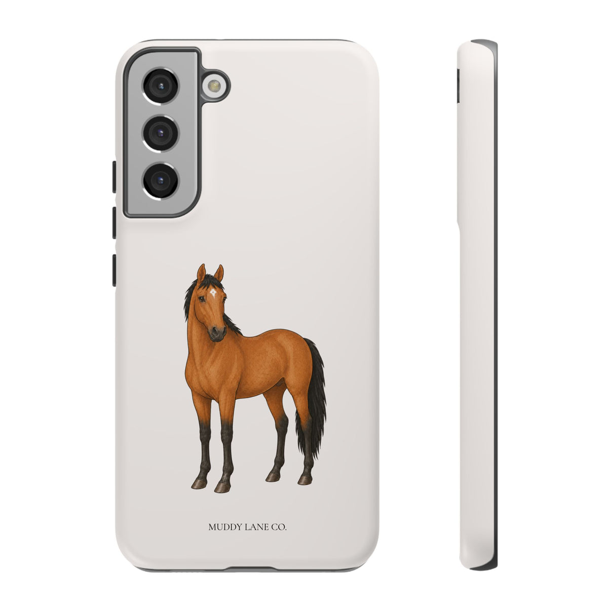 Chestnut Horse Tough Phone Case in Warm Cream Matte