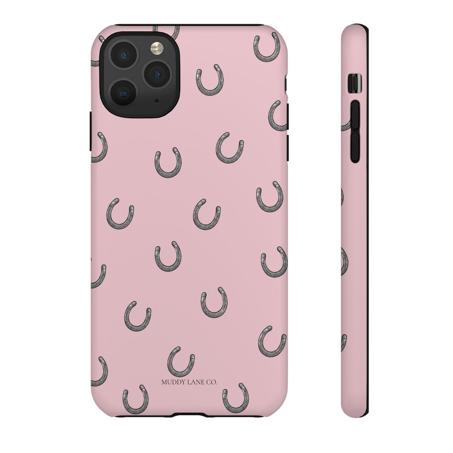 Horseshoe Pattern Tough Phone Case in Soft Rosette Pink Matte