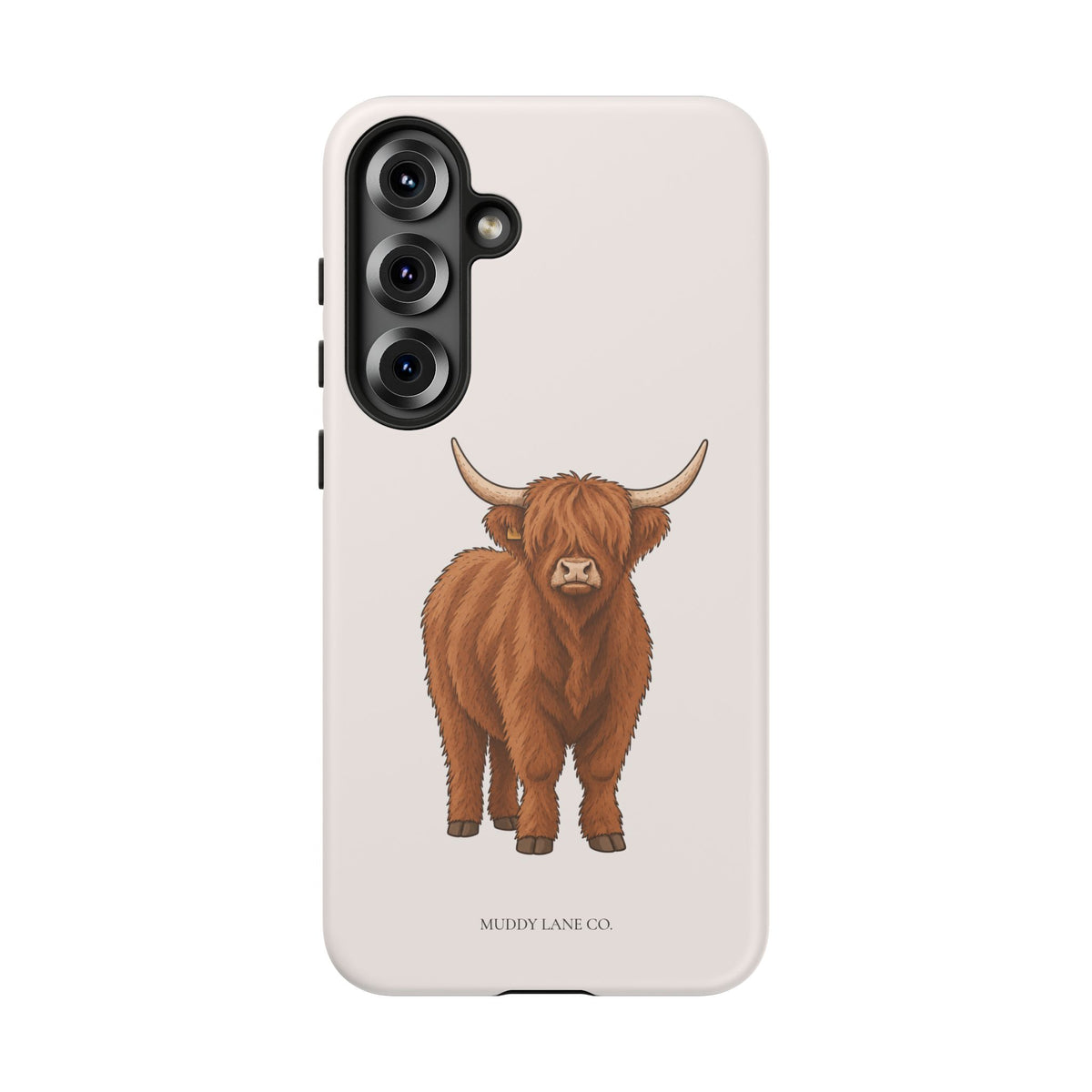 Highland Cow Tough Phone Case in Warm Cream Matte