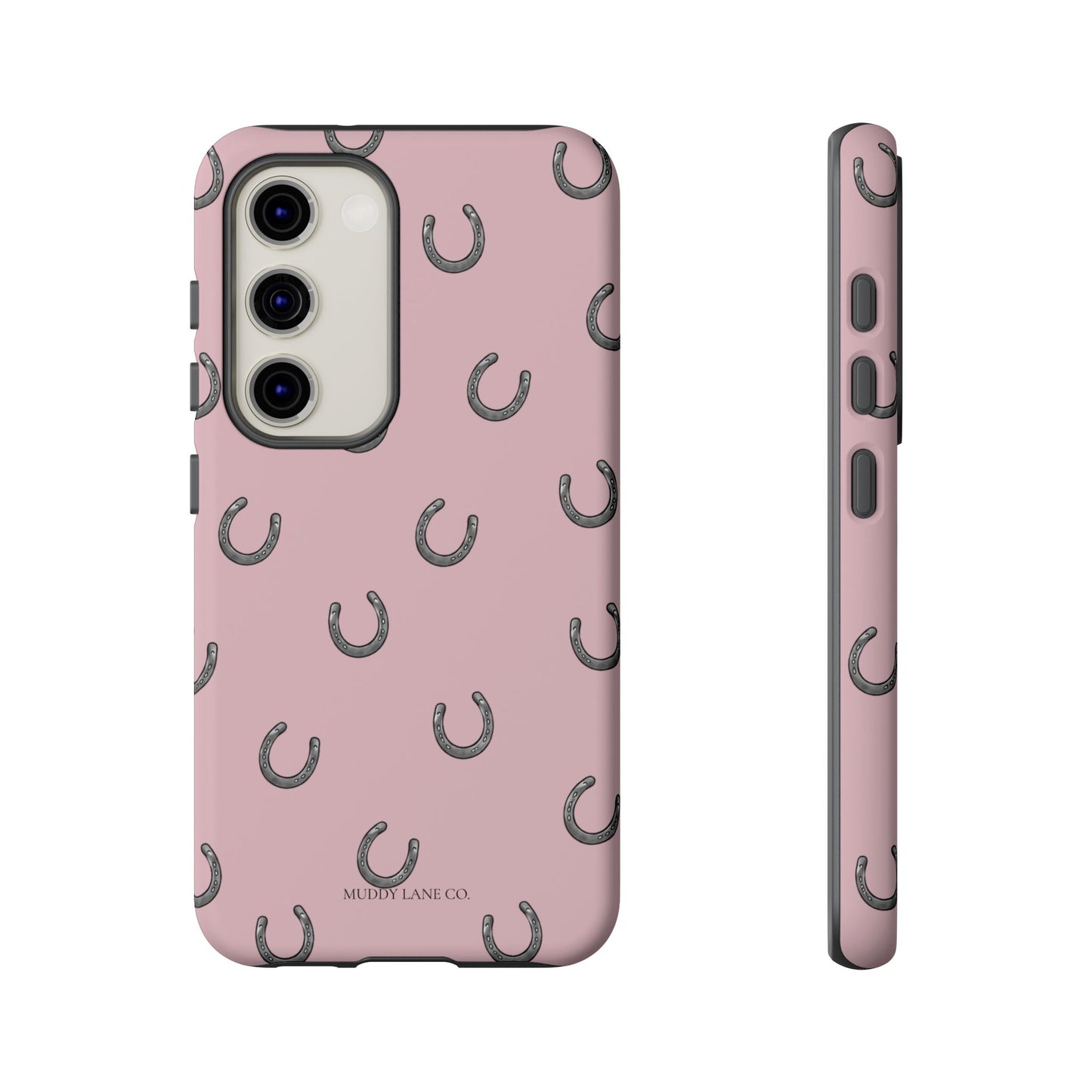 Horseshoe Pattern Tough Phone Case in Soft Rosette Pink Matte