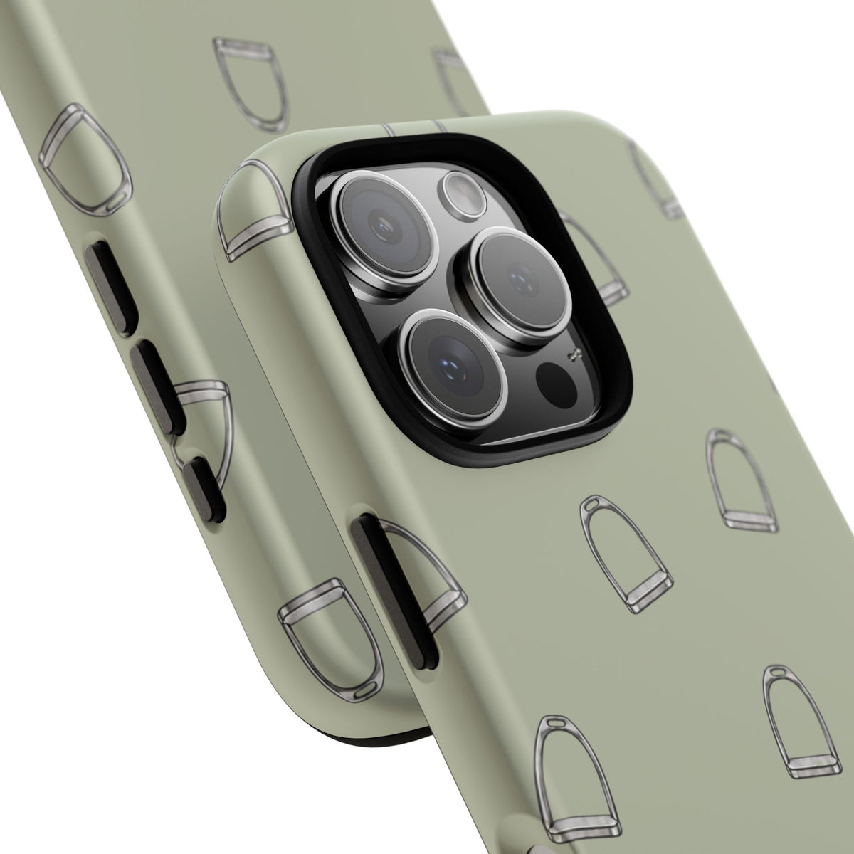 Stirrup Pattern Tough Phone Case in Light Sage Matte