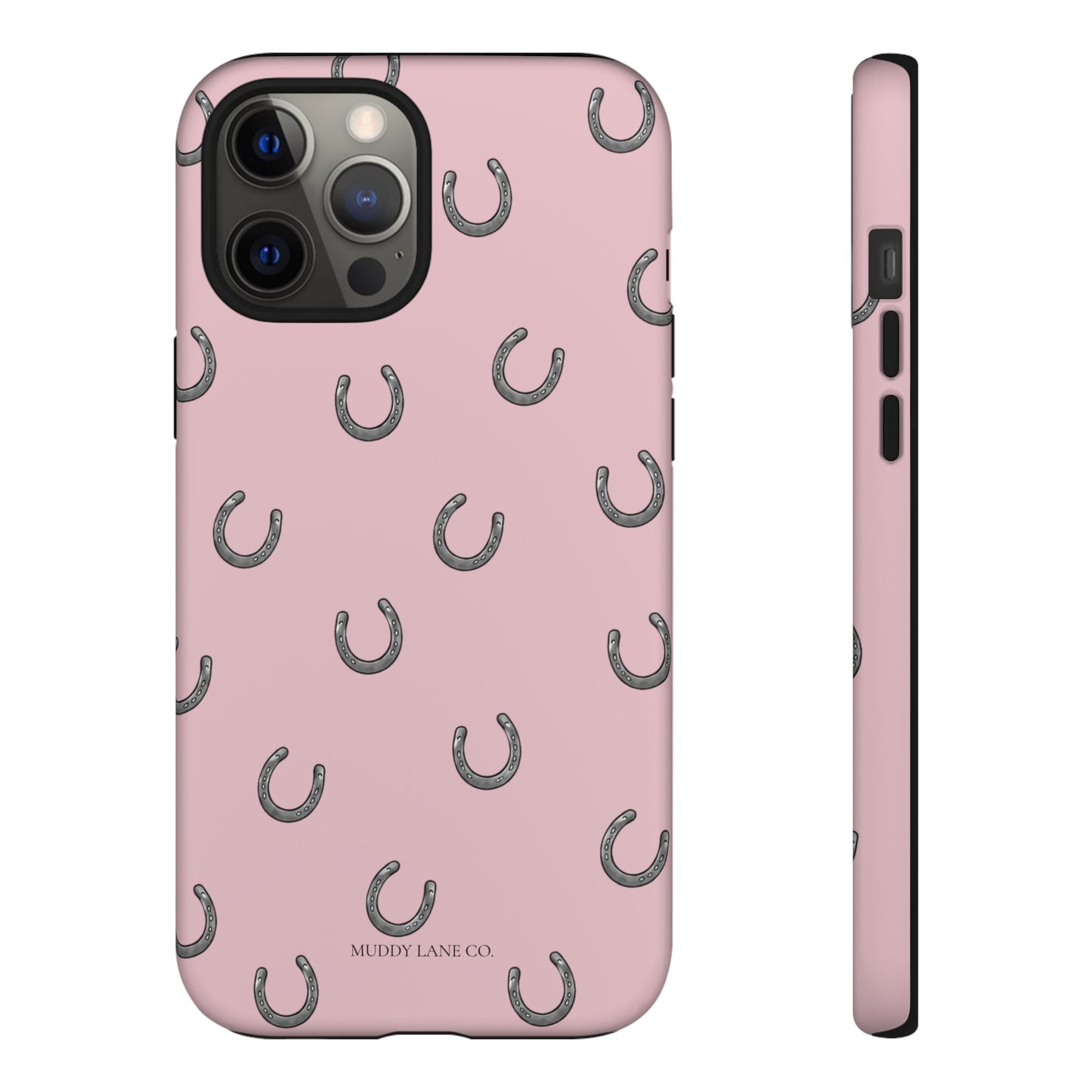 Horseshoe Pattern Tough Phone Case in Soft Rosette Pink Matte