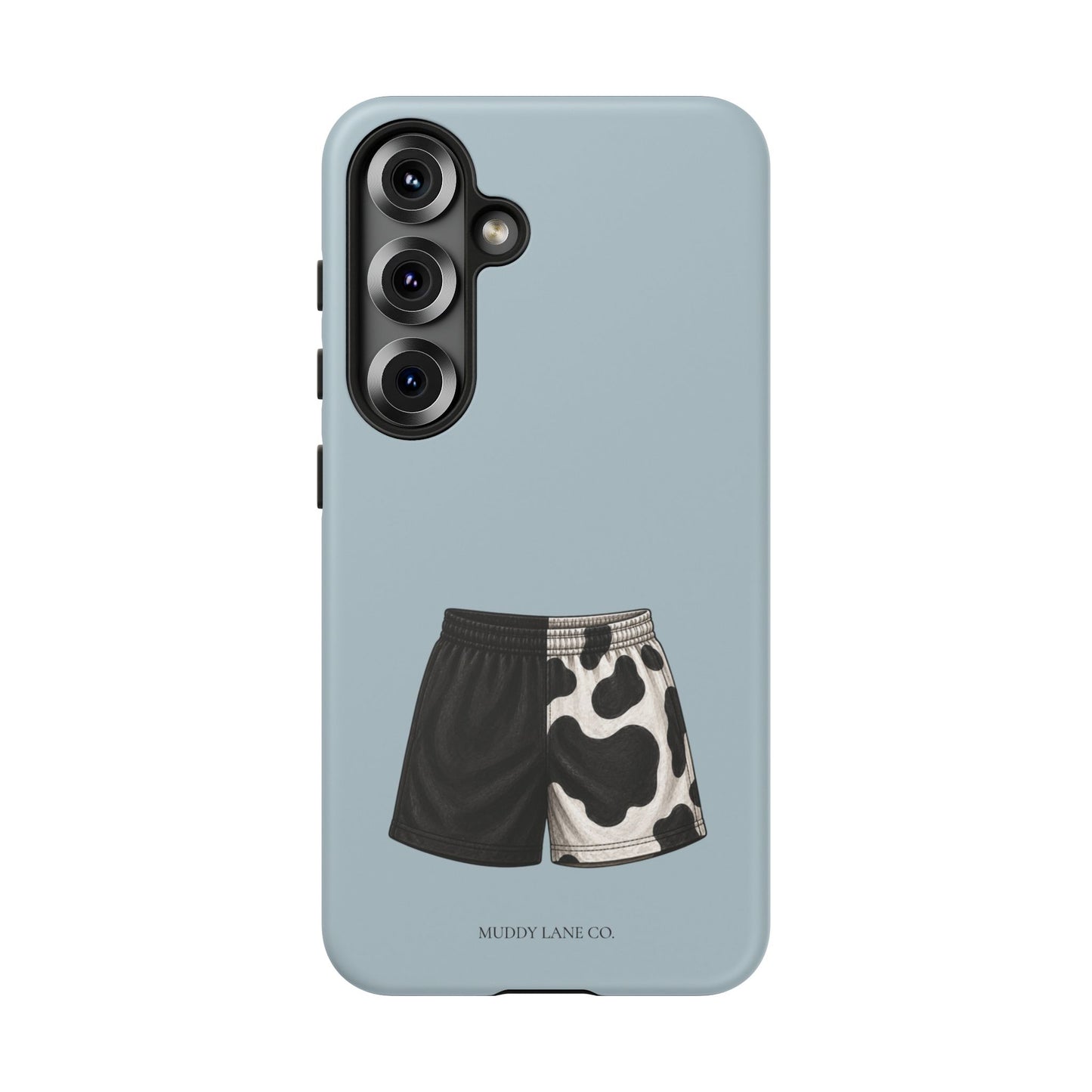 Cow Print Shorts Tough Phone Case in Dusty Blue Matte
