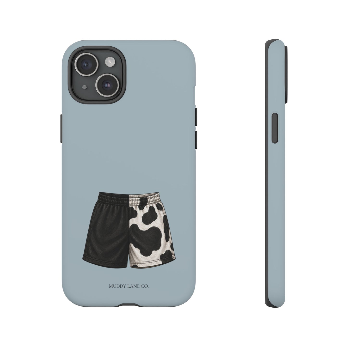 Cow Print Shorts Tough Phone Case in Dusty Blue Matte