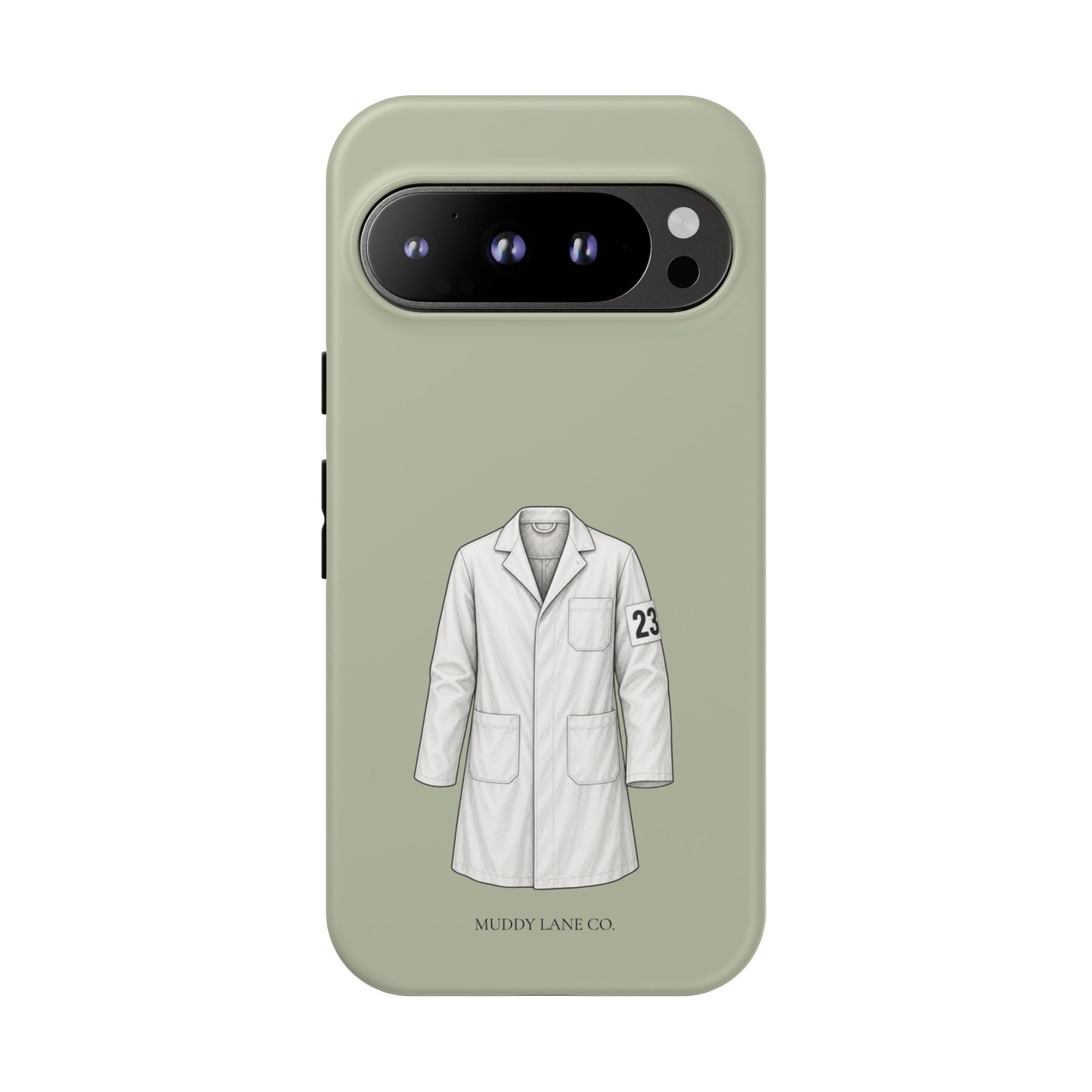 Showing Coat Tough Phone Case in Light Sage Matte