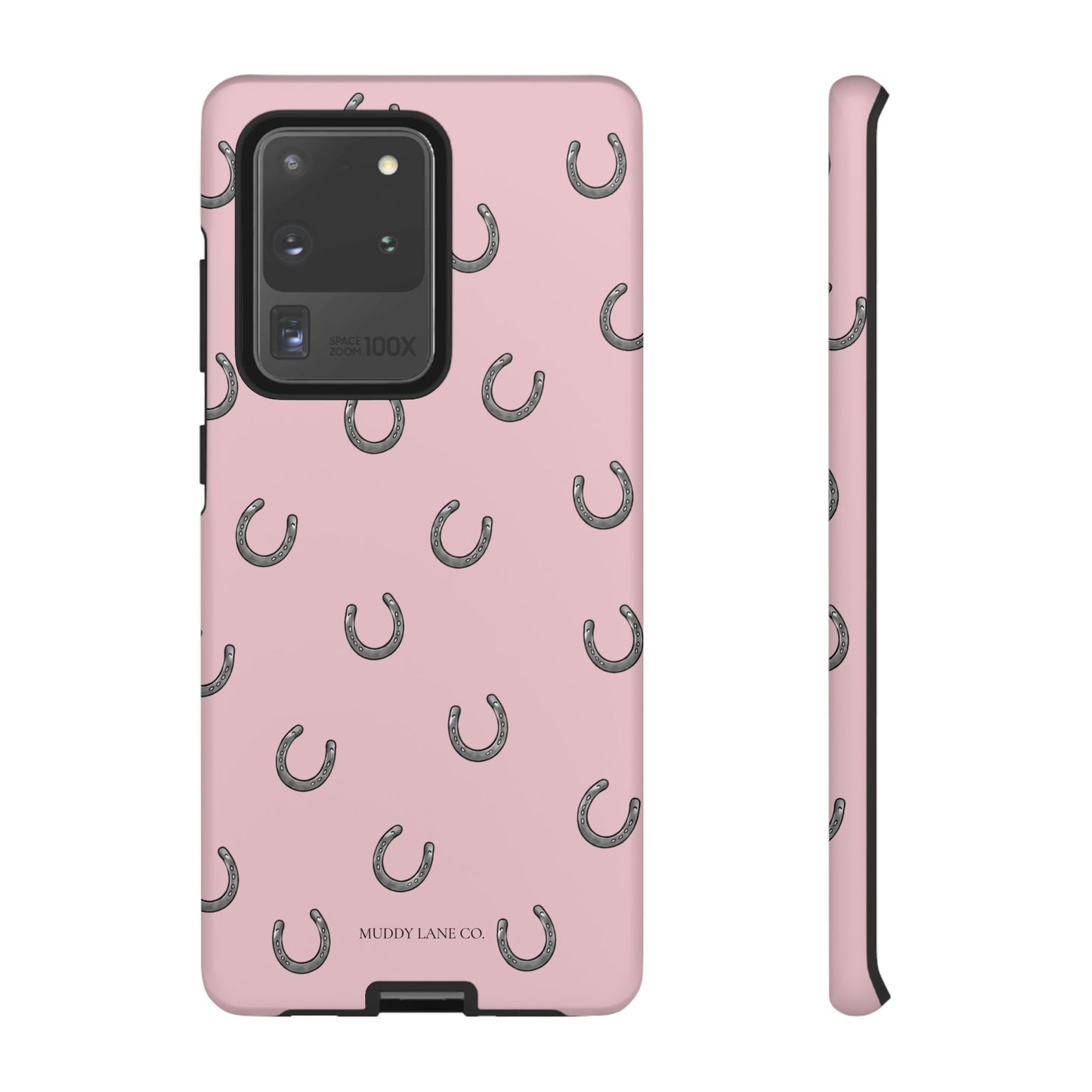 Horseshoe Pattern Tough Phone Case in Soft Rosette Pink Matte
