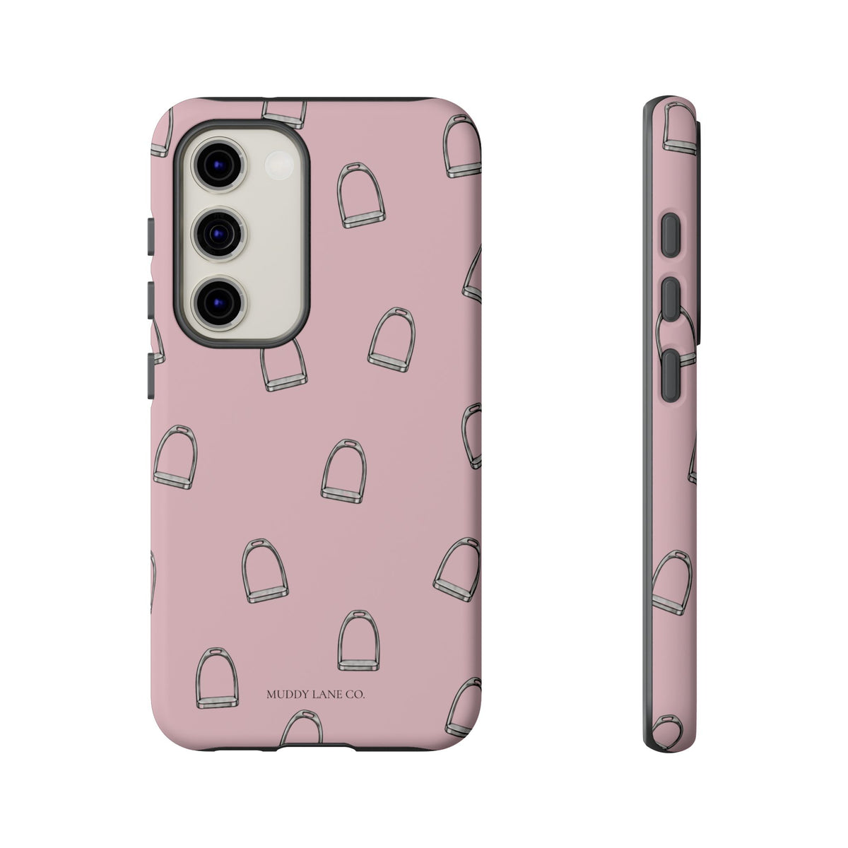 Stirrup Pattern Tough Phone Case in Soft Rosette Pink Matte
