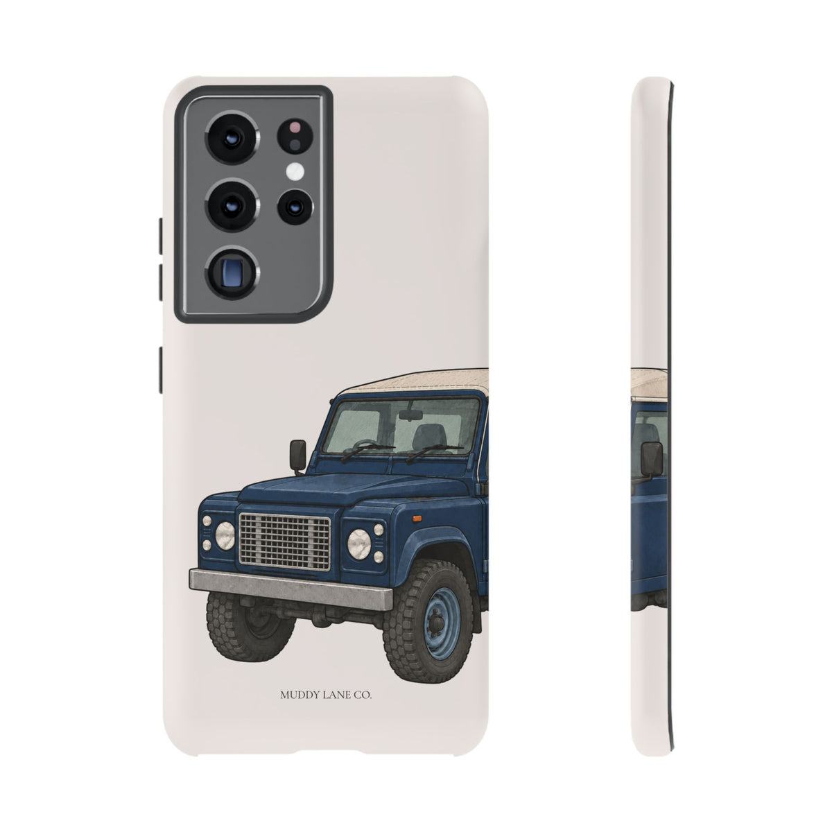 Blue Classic 4x4 Close-Up Tough Phone Case in Warm Cream Matte