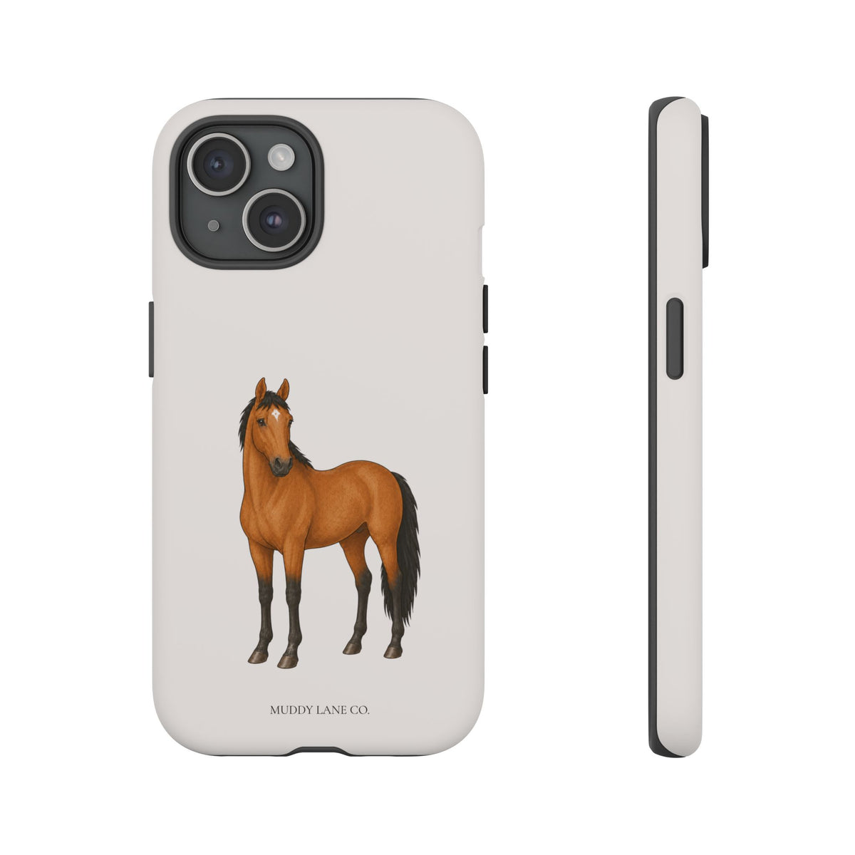 Chestnut Horse Tough Phone Case in Warm Cream Matte