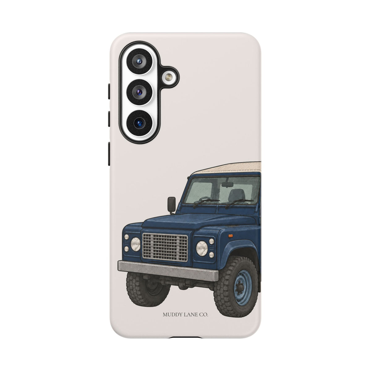 Blue Classic 4x4 Close-Up Tough Phone Case in Warm Cream Matte