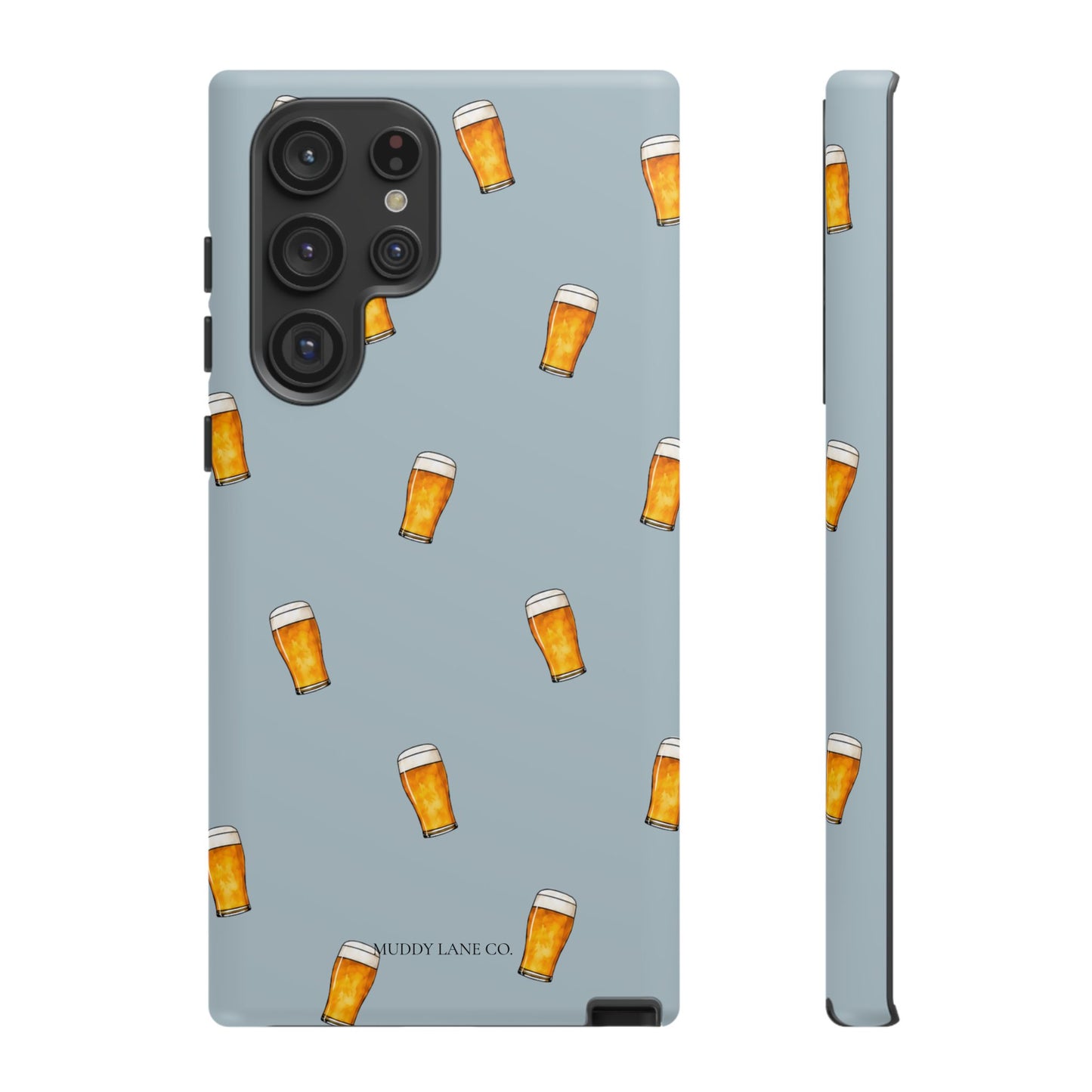 Pint Pattern Tough Phone Case in Dusty Blue Matte