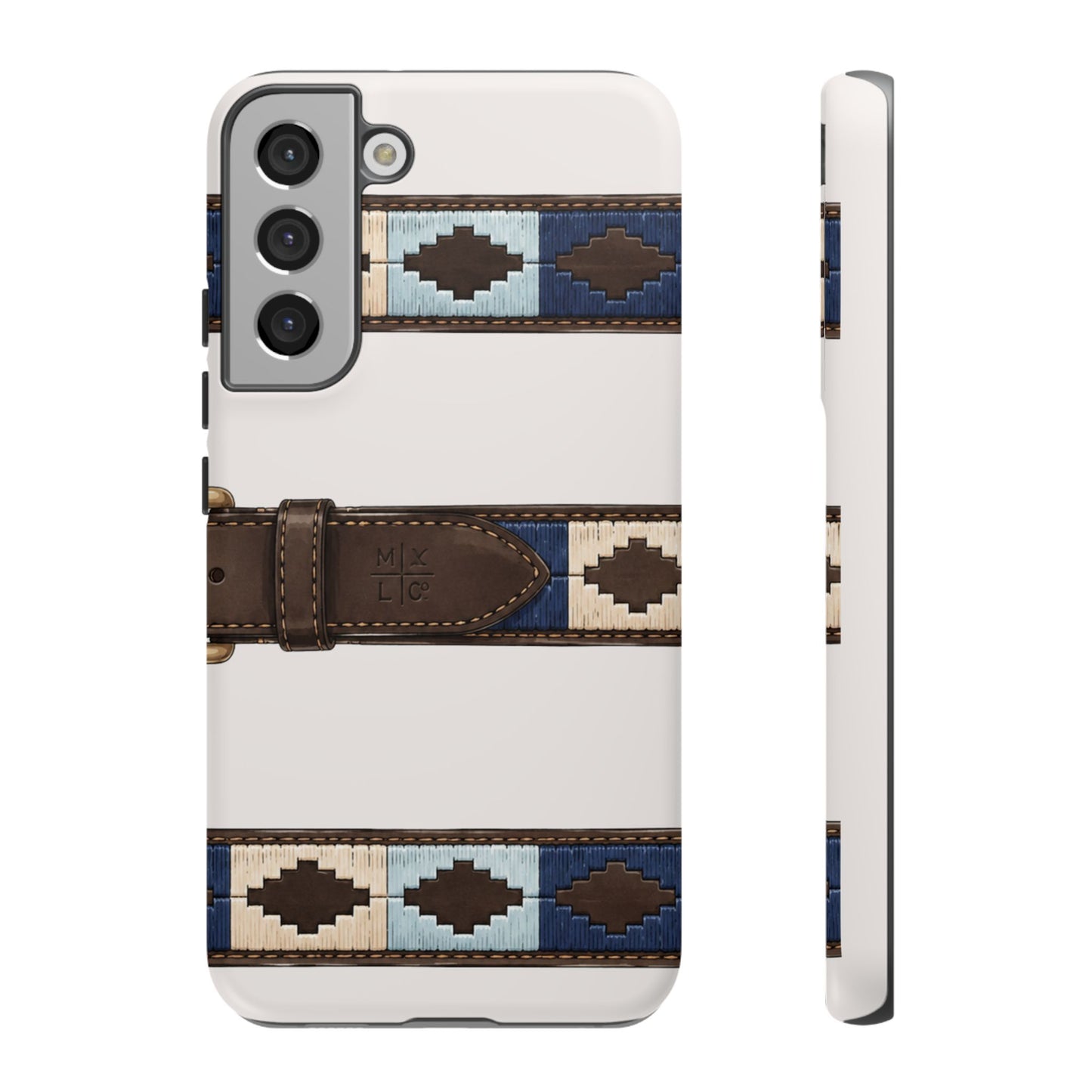 Country Belt Pattern Tough Phone Case in Warm Cream Matte