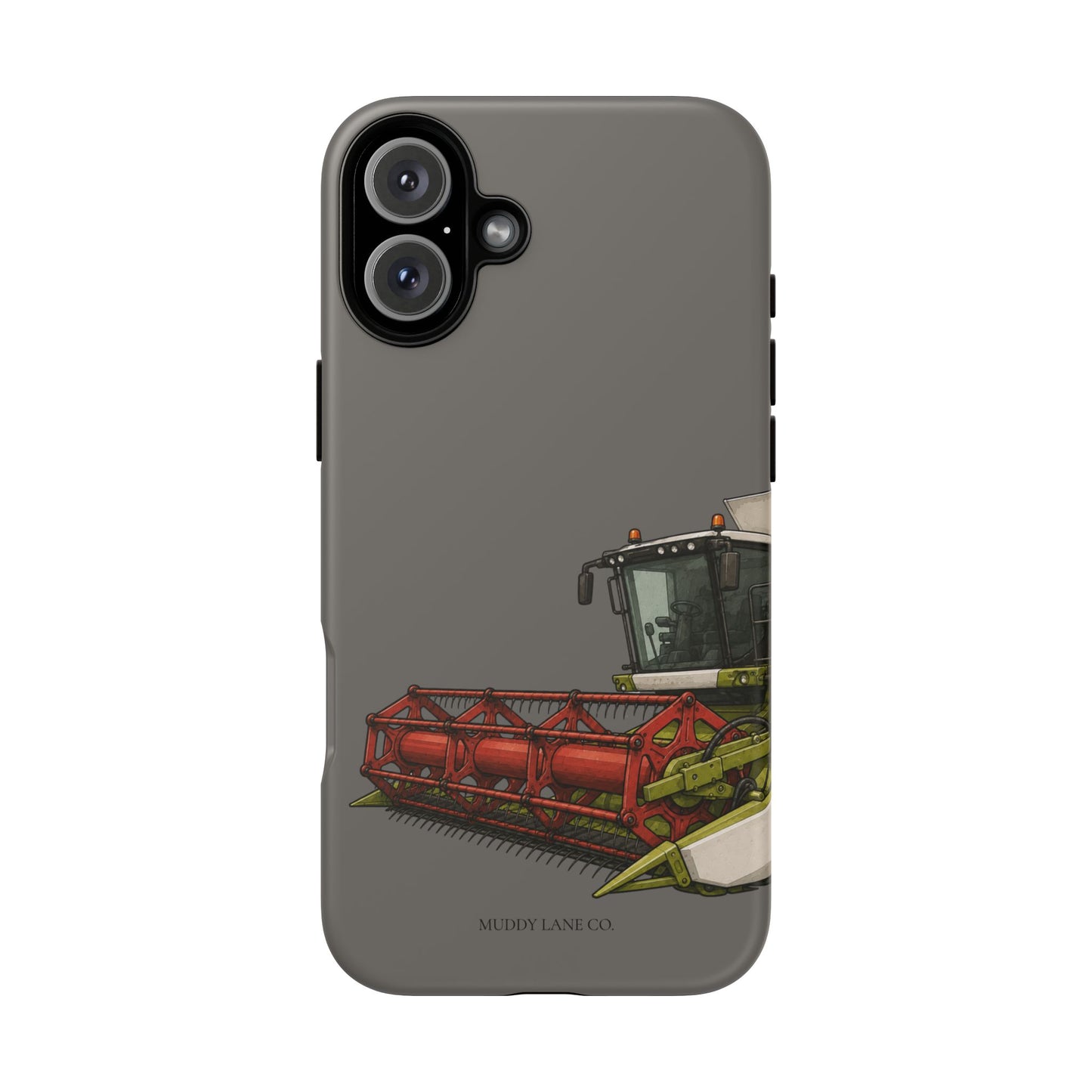 Combine Harvester Close-Up Tough Phone Case in Dark Grey Matte