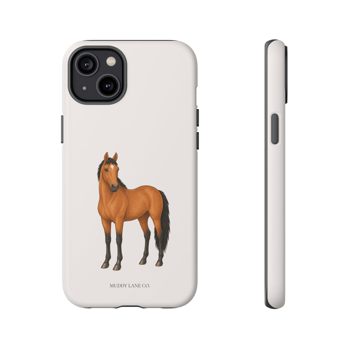 Chestnut Horse Tough Phone Case in Warm Cream Matte
