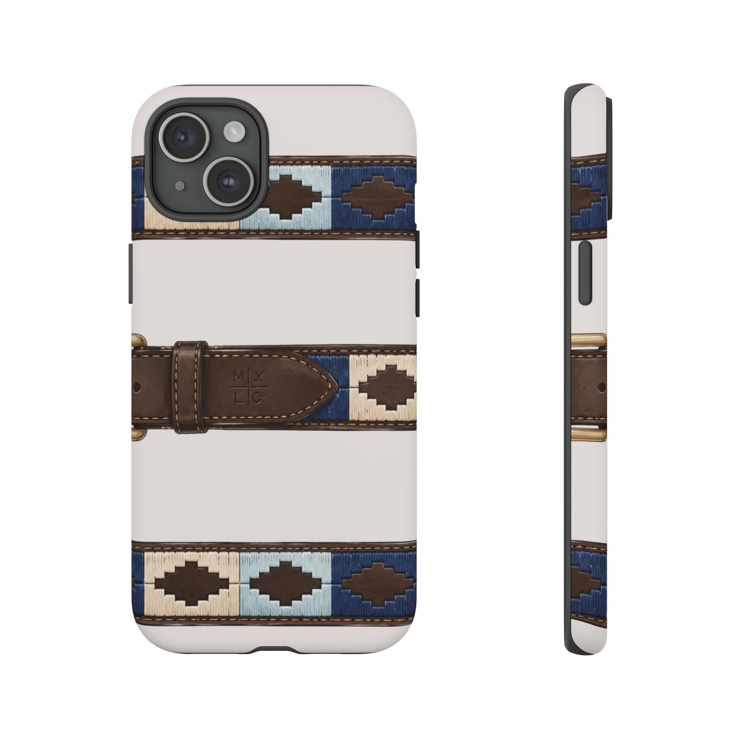 Country Belt Pattern Tough Phone Case in Warm Cream Matte