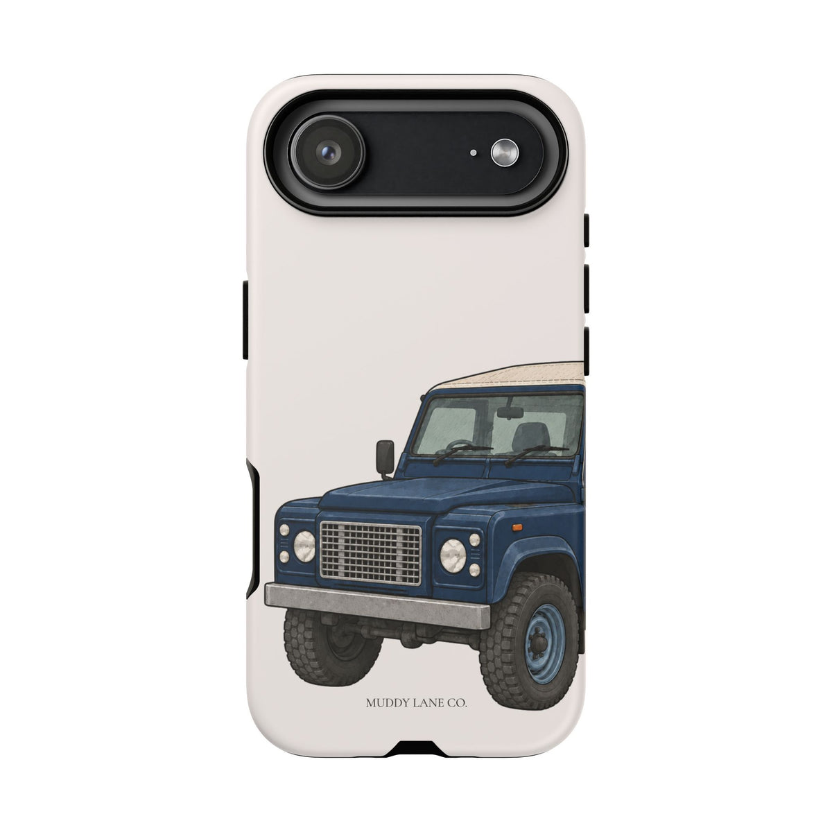 Blue Classic 4x4 Close-Up Tough Phone Case in Warm Cream Matte