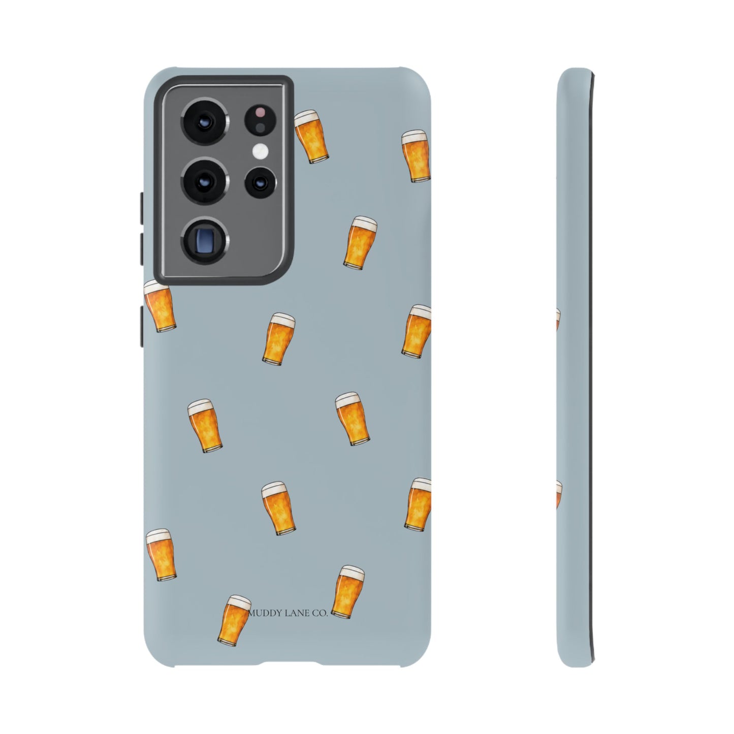 Pint Pattern Tough Phone Case in Dusty Blue Matte
