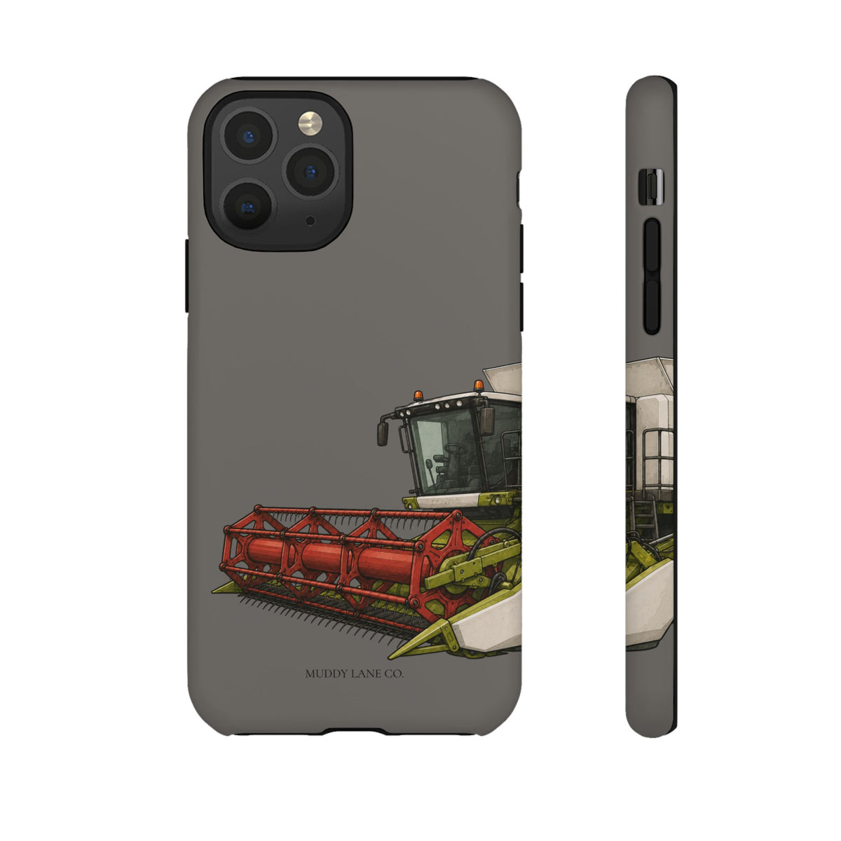 Combine Harvester Close-Up Tough Phone Case in Dark Grey Matte