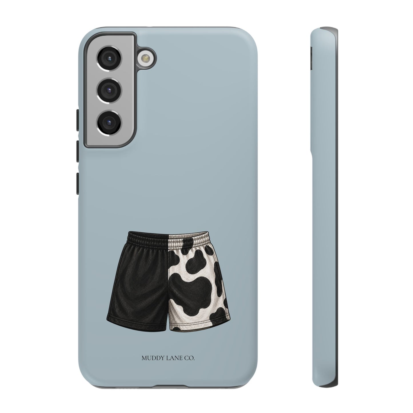 Cow Print Shorts Tough Phone Case in Dusty Blue Matte