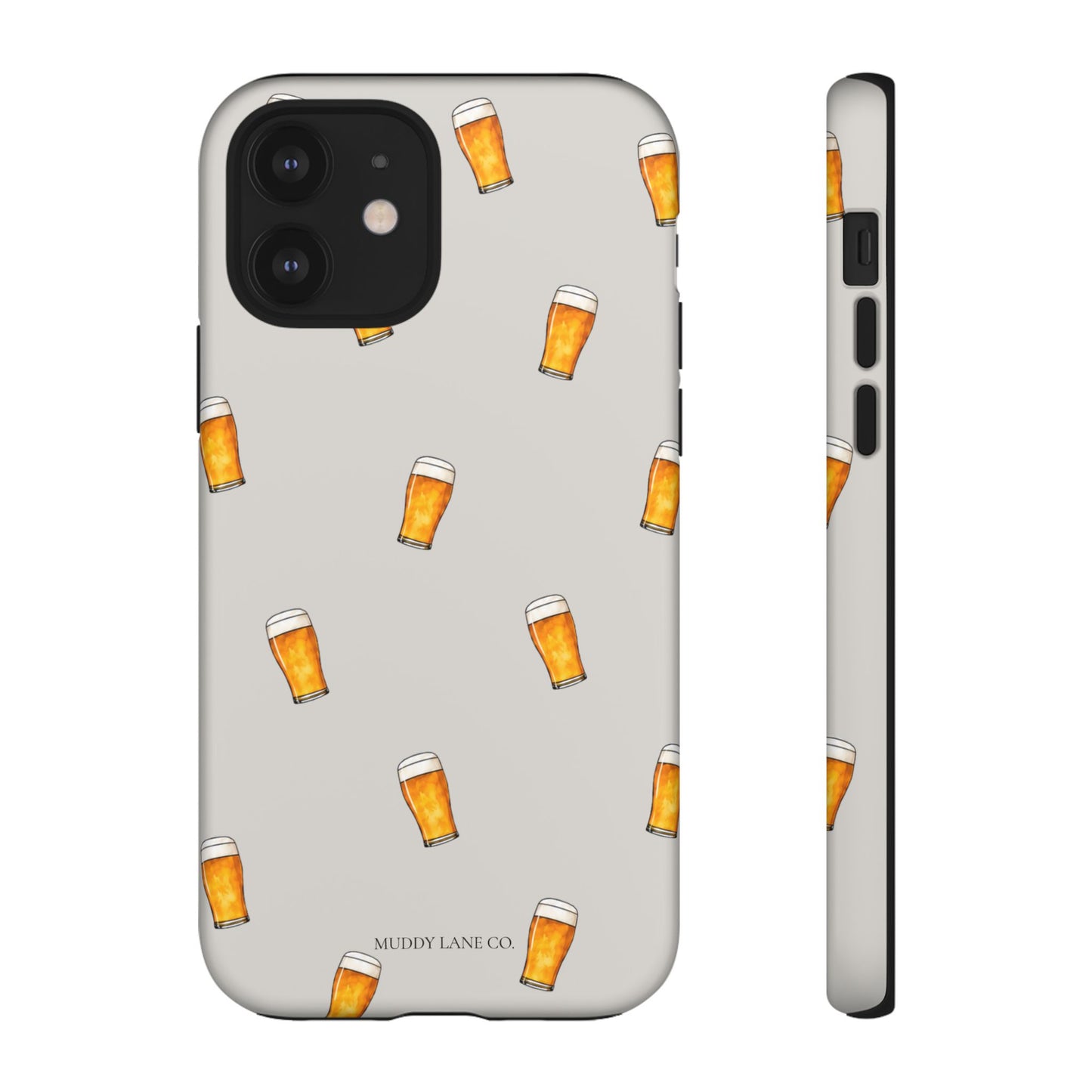 Pint Pattern Tough Phone Case in Soft Grey Matte