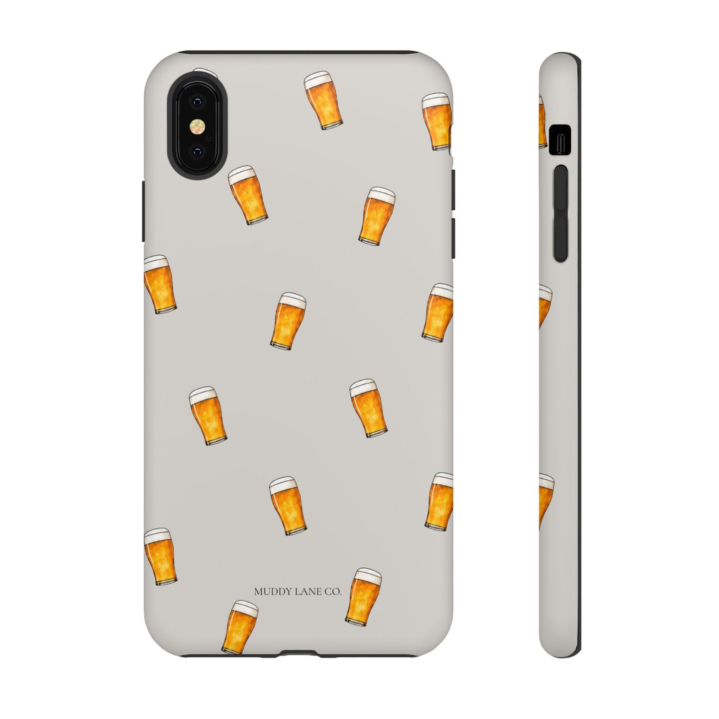 Pint Pattern Tough Phone Case in Soft Grey Matte