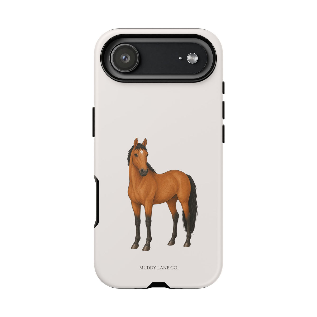 Chestnut Horse Tough Phone Case in Warm Cream Matte