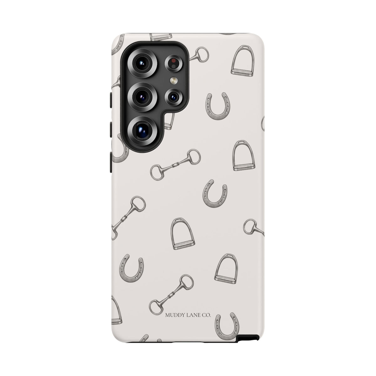 Tack Room Pattern Tough Phone Case in Warm Cream Matte