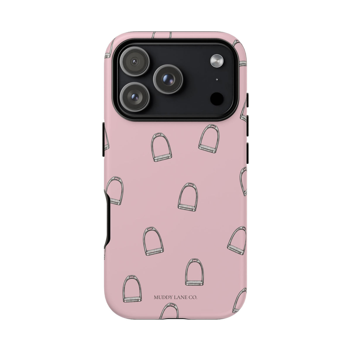Stirrup Pattern Tough Phone Case in Soft Rosette Pink Matte