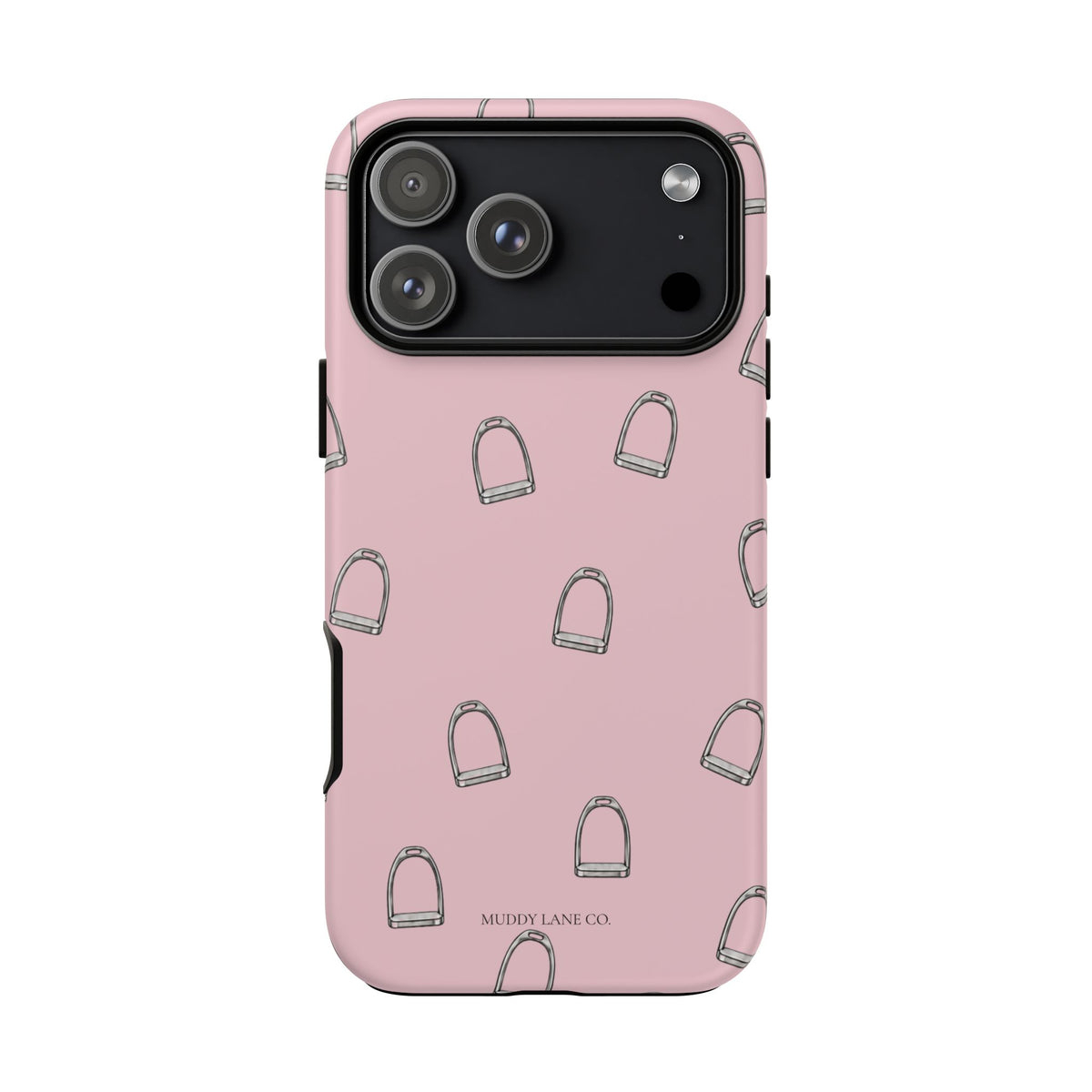Stirrup Pattern Tough Phone Case in Soft Rosette Pink Matte