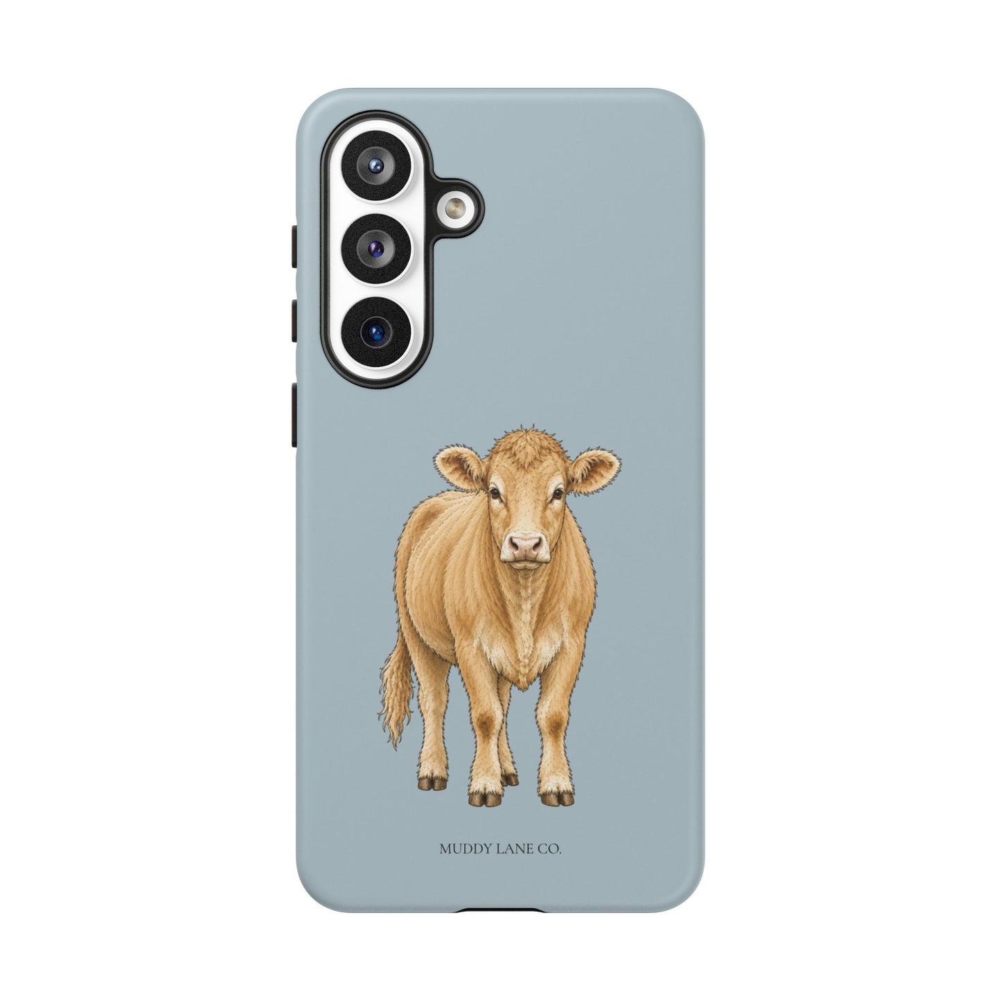 Farm Cow Tough Phone Case in Dusty Blue Matte