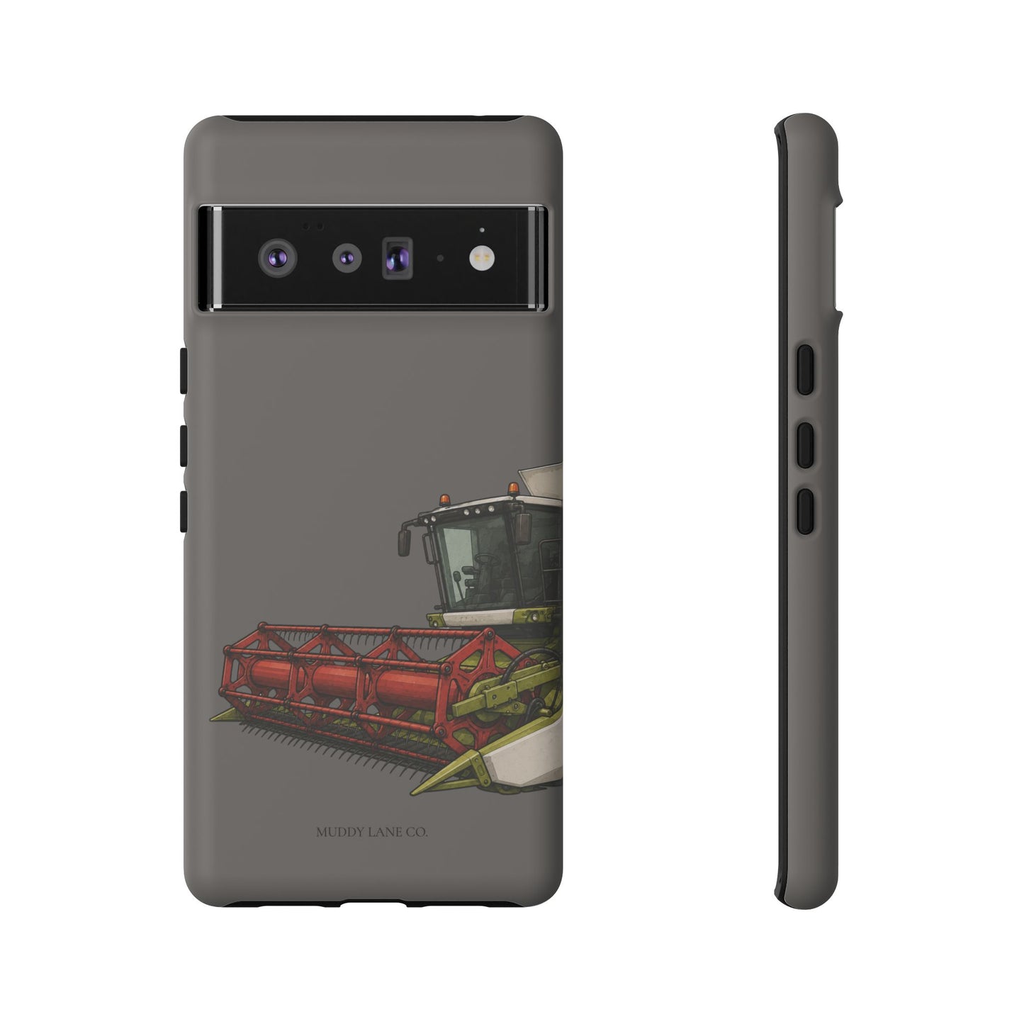 Combine Harvester Close-Up Tough Phone Case in Dark Grey Matte