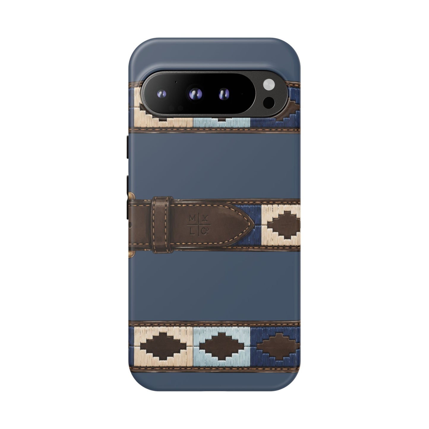 Country Belt Pattern Tough Phone Case in Deep Navy Matte