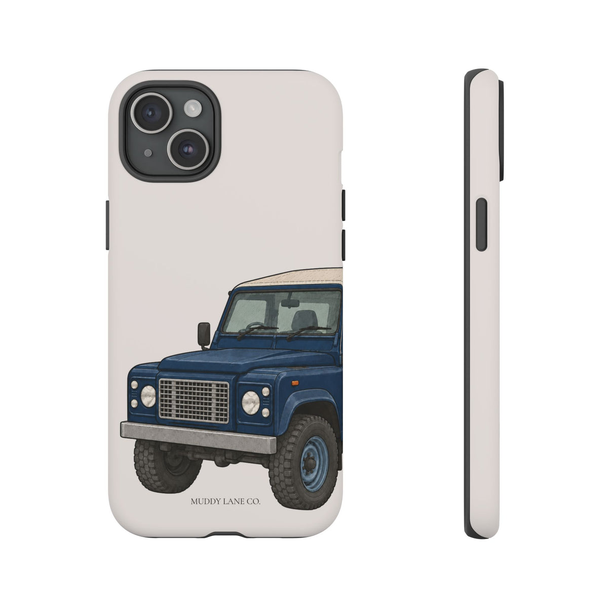 Blue Classic 4x4 Close-Up Tough Phone Case in Warm Cream Matte
