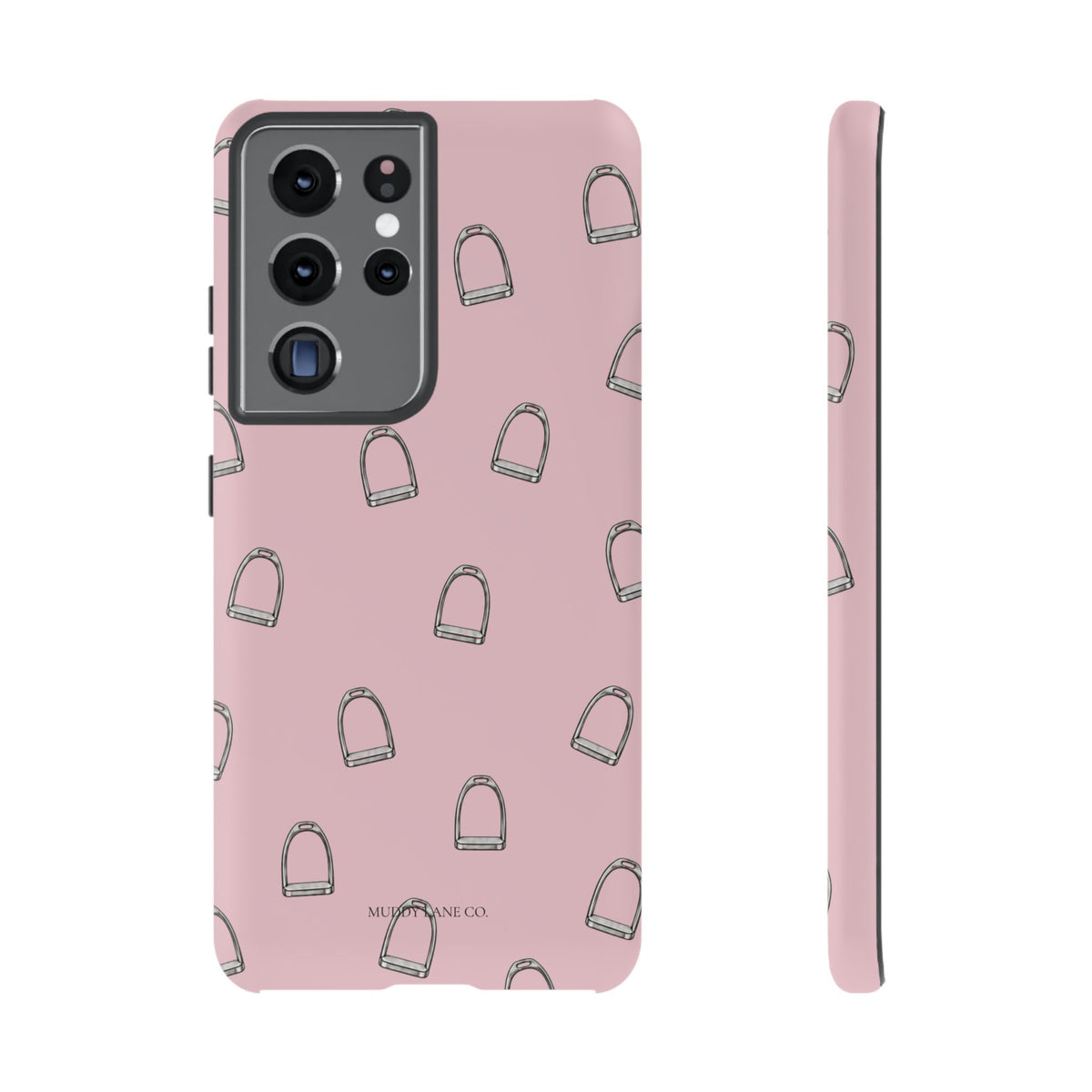 Stirrup Pattern Tough Phone Case in Soft Rosette Pink Matte